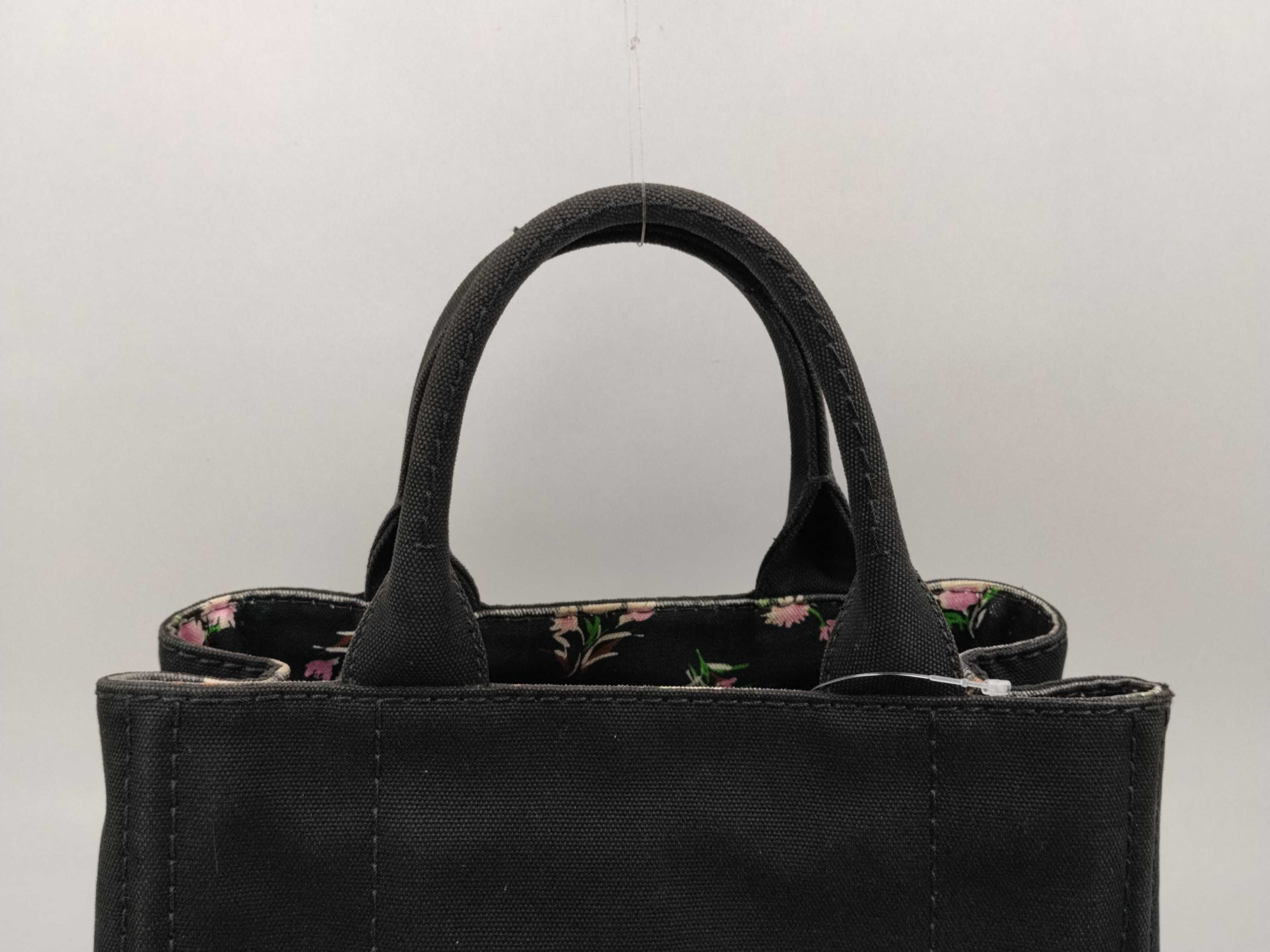 Black and Pink Floral Tote Bag — view 4