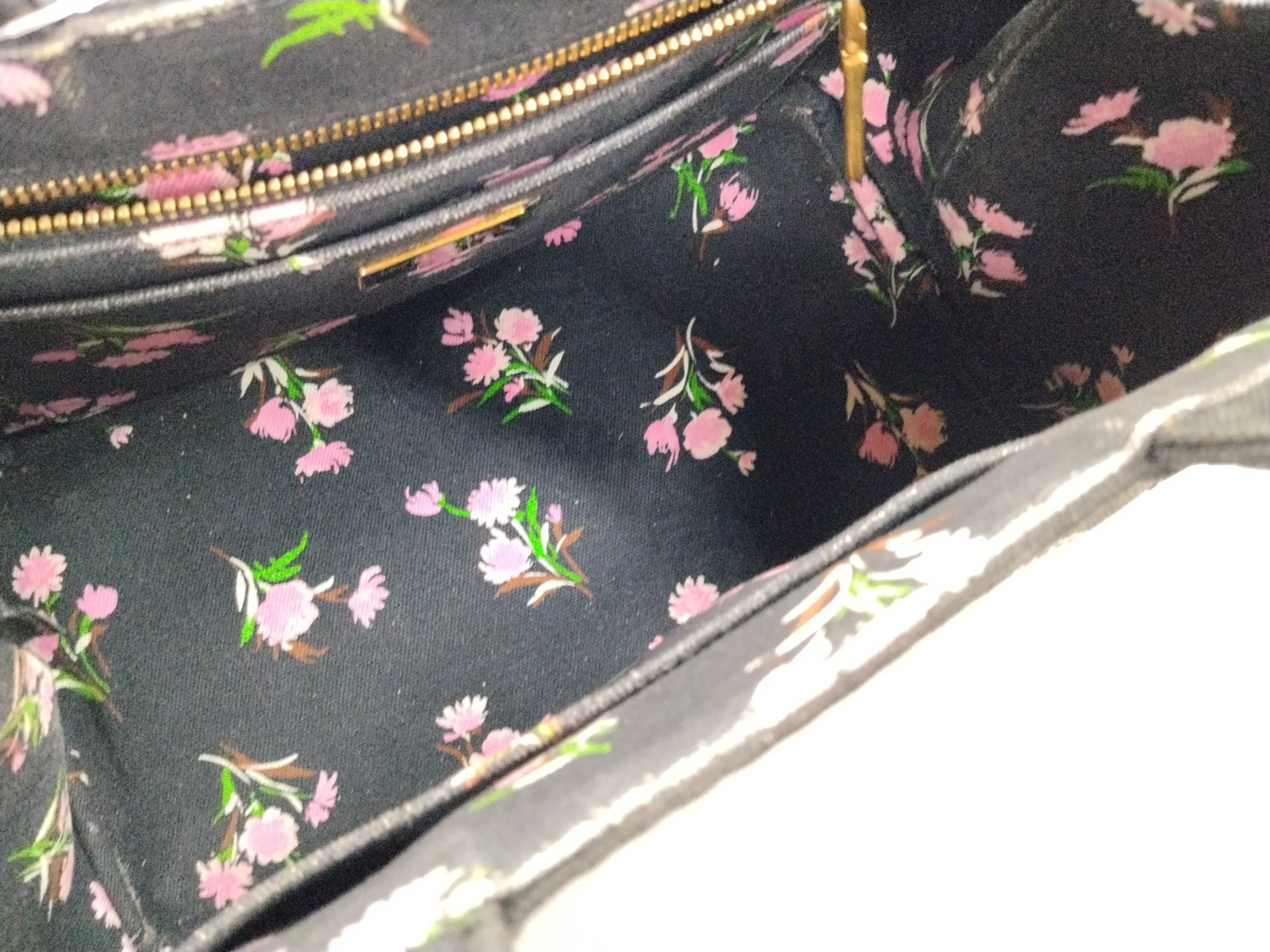Black and Pink Floral Tote Bag — view 8