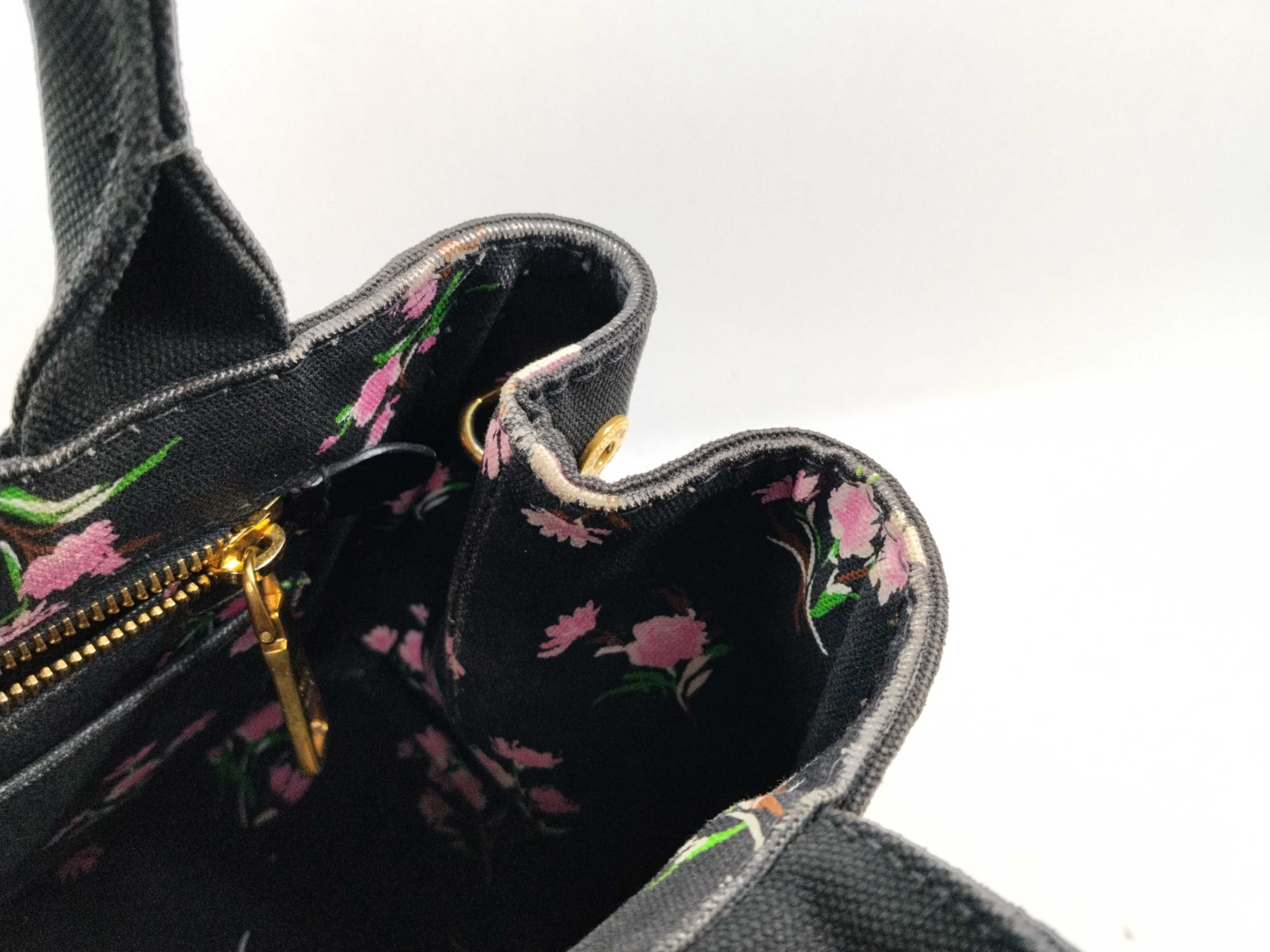 Black and Pink Floral Tote Bag — view 9