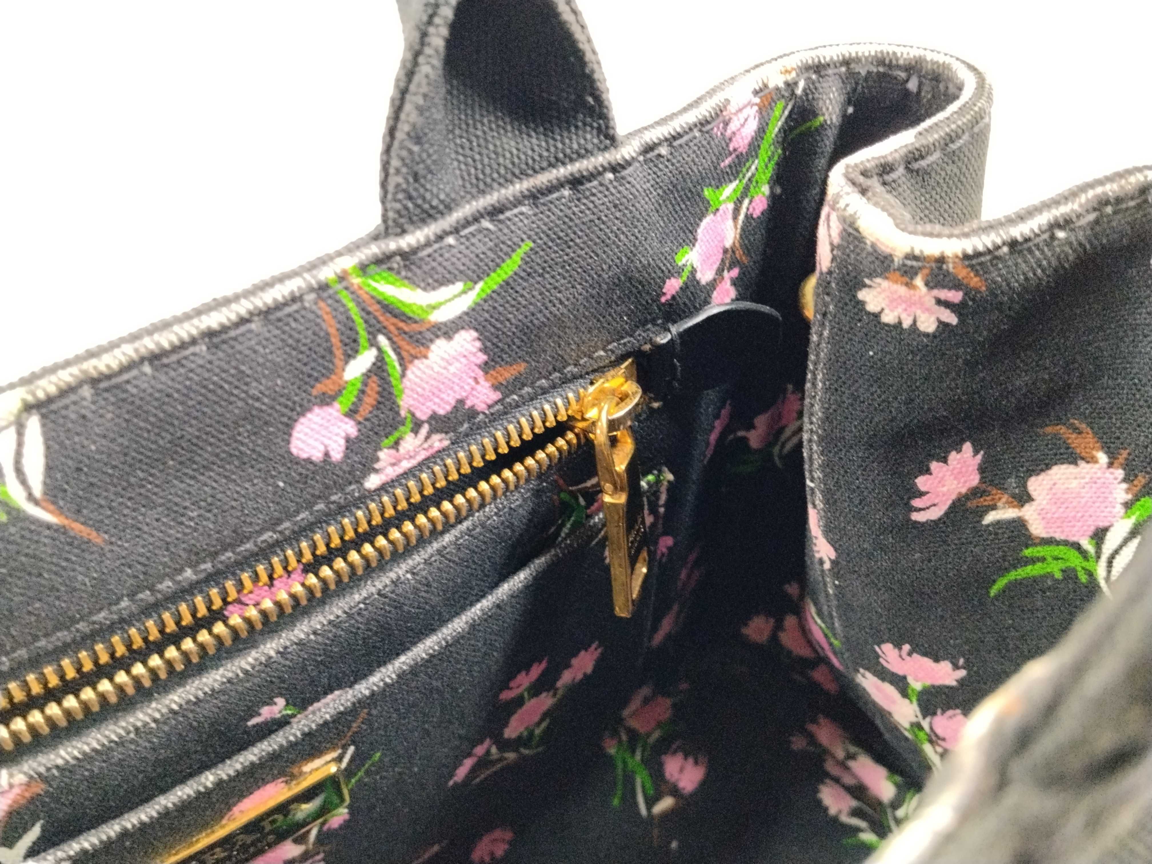 Black and Pink Floral Tote Bag — view 10
