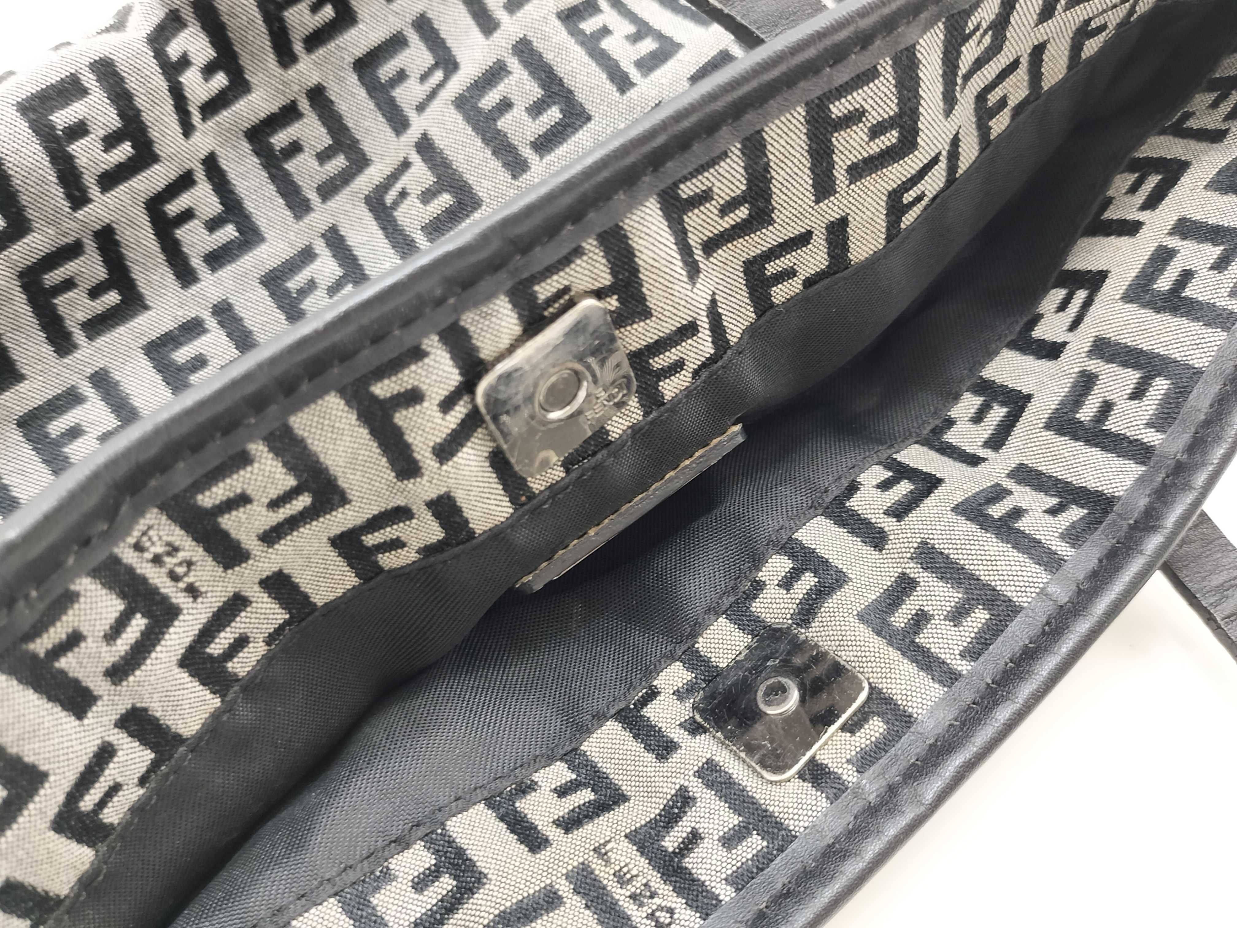 Zucca Pattern Handbag, Zucca Canvas/Leather, Gray Handbag — view 14