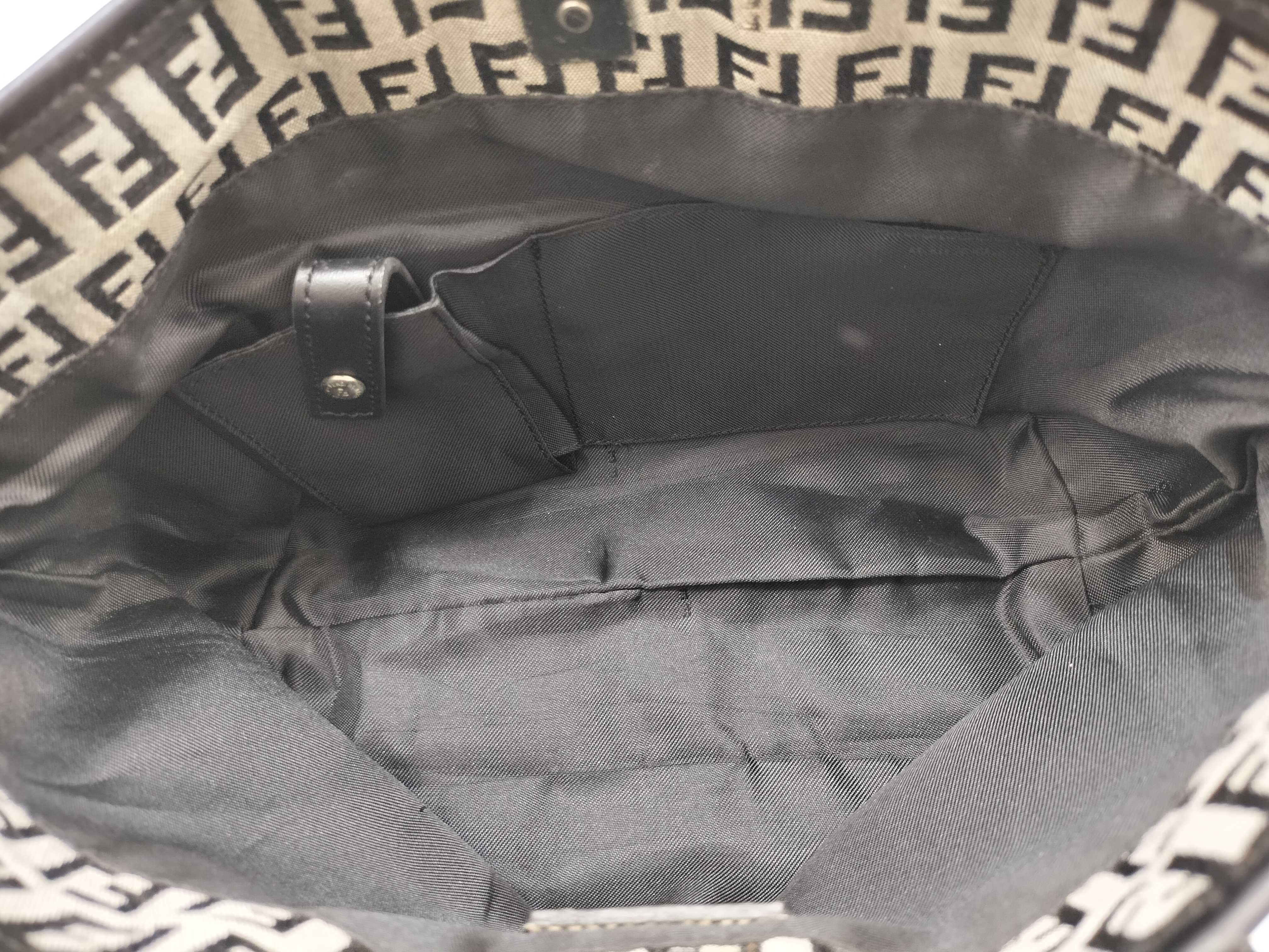 Zucca Pattern Handbag, Zucca Canvas/Leather, Gray Handbag — view 10