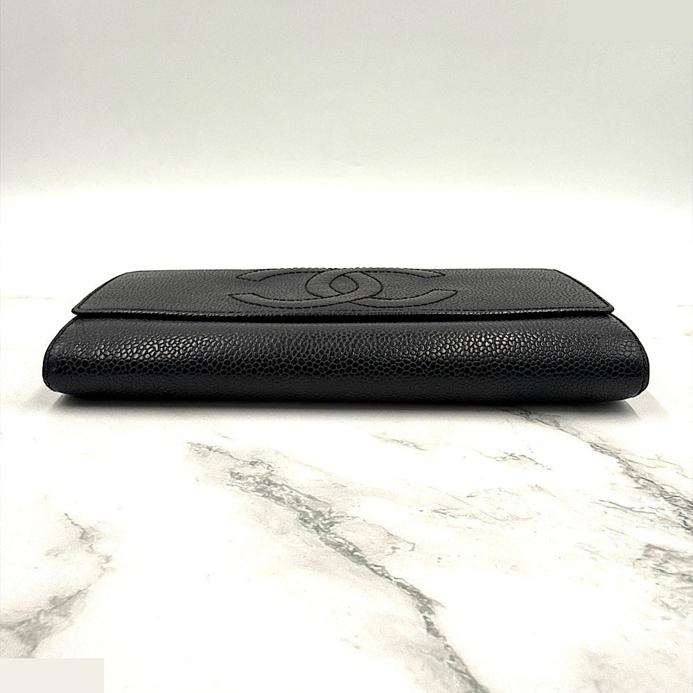 Caviar leather (bag) and wallet, long wallet, black — view 4