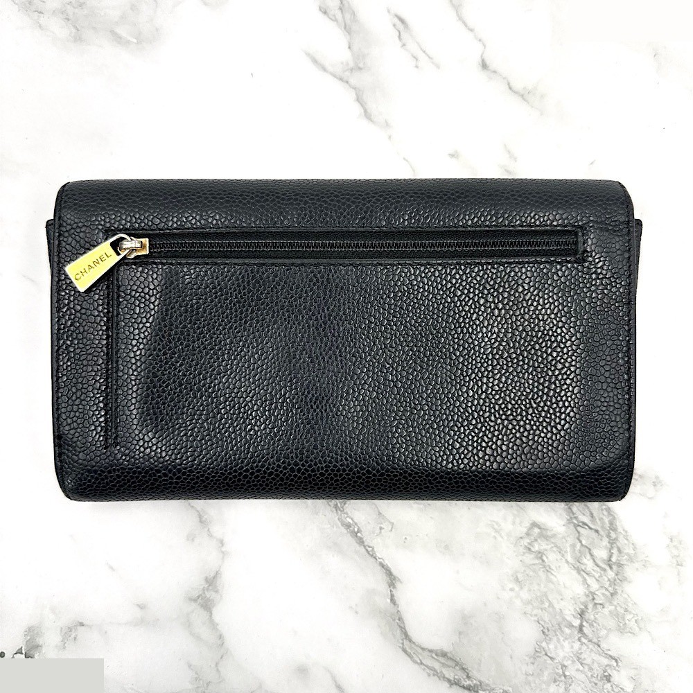 Caviar leather (bag) and wallet, long wallet, black — view 5