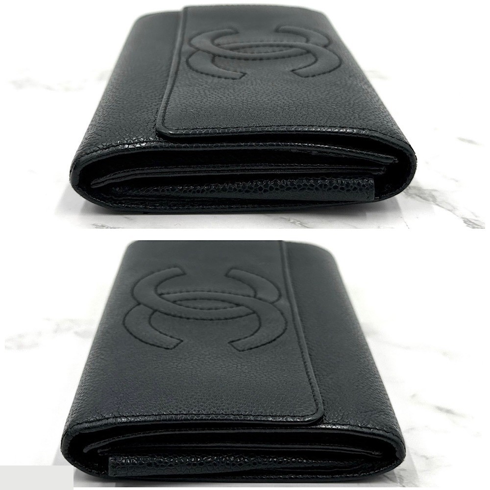Caviar leather (bag) and wallet, long wallet, black — view 9
