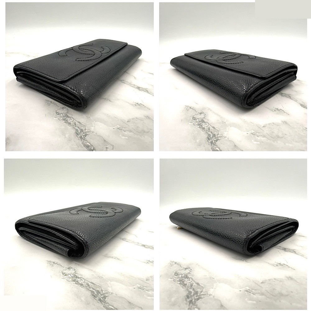 Caviar leather (bag) and wallet, long wallet, black — view 10