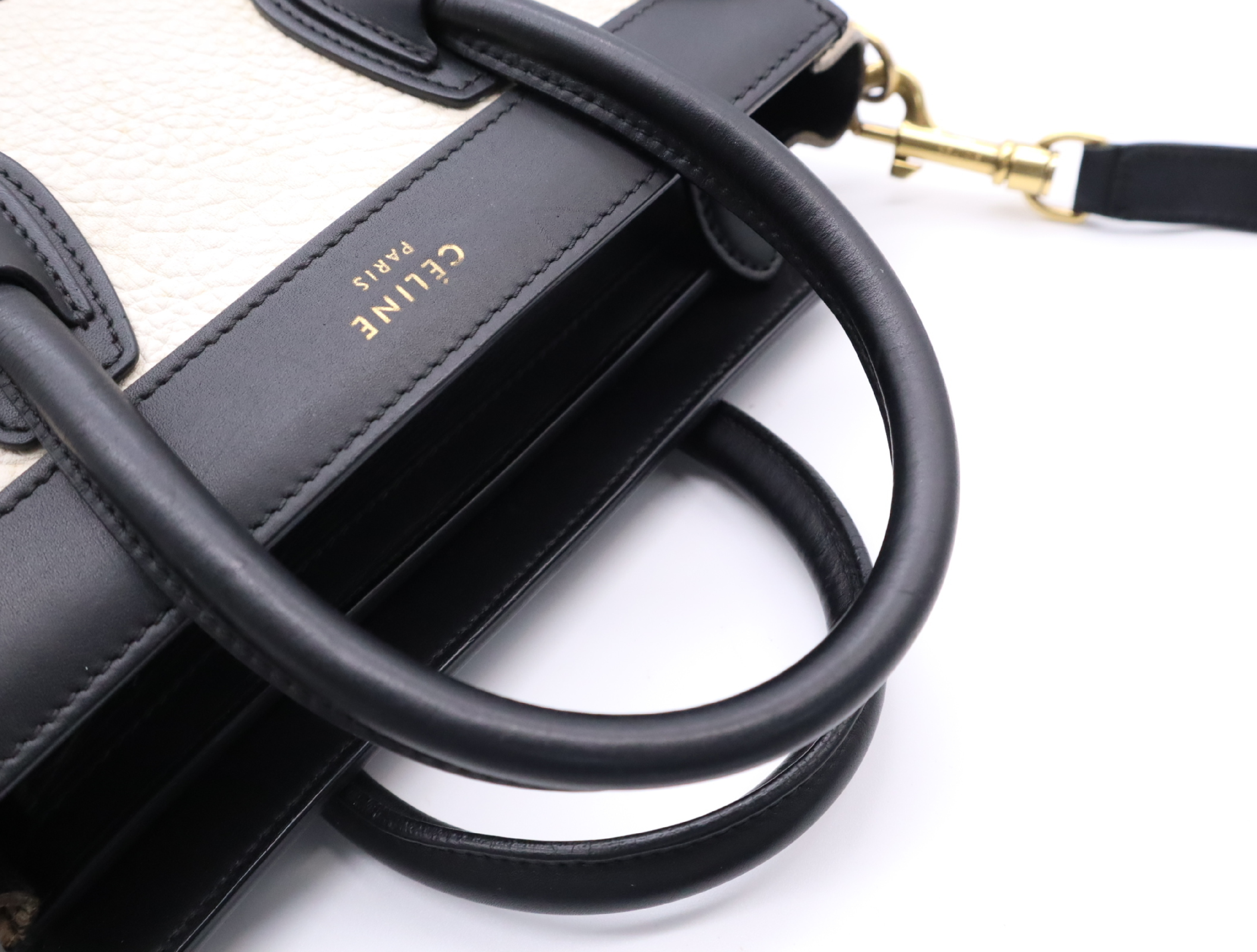 Leather x Suede Luggage Nano 2-Way Handbag, Multicolor, with Shoulder Strap — view 13