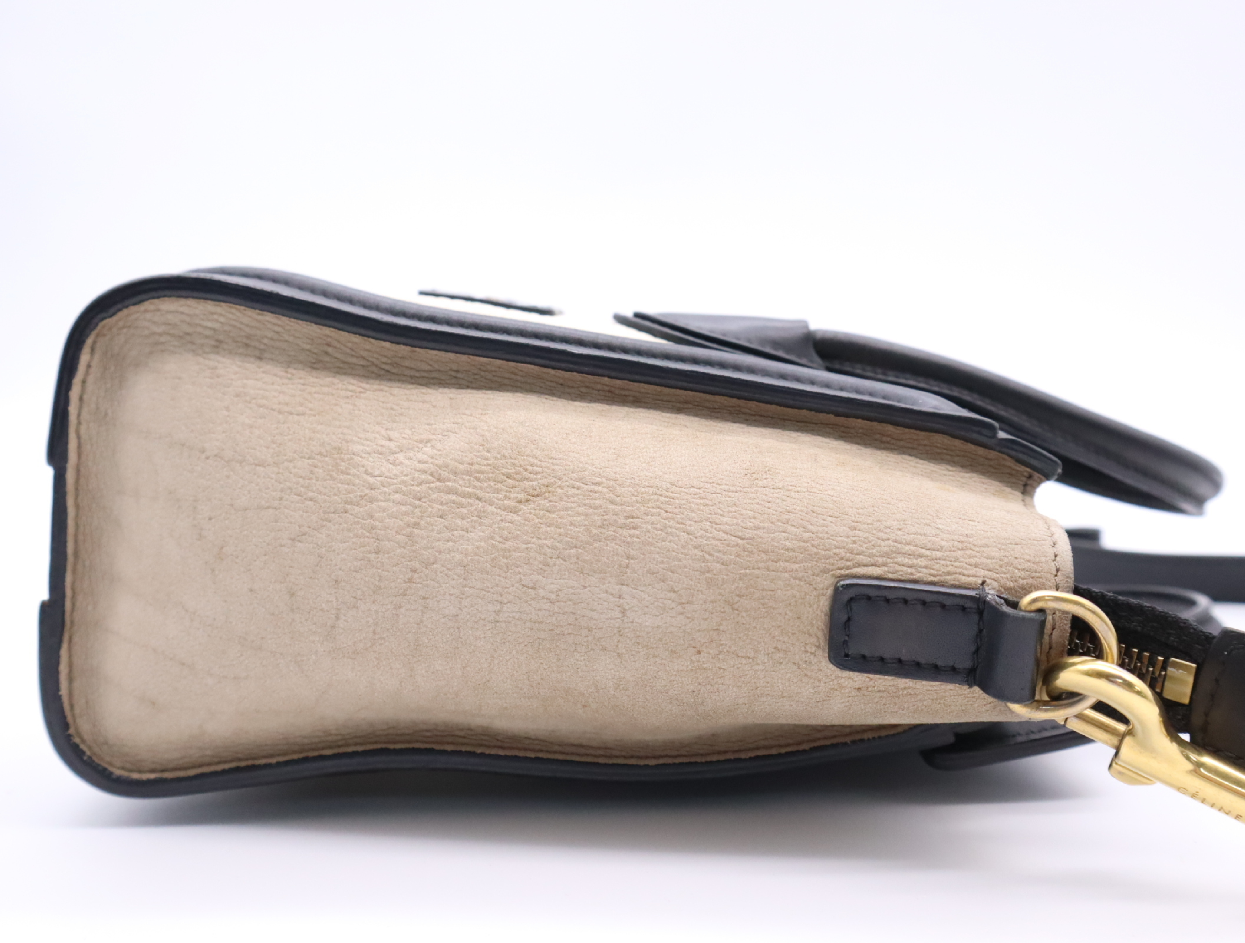 Leather x Suede Luggage Nano 2-Way Handbag, Multicolor, with Shoulder Strap — view 5