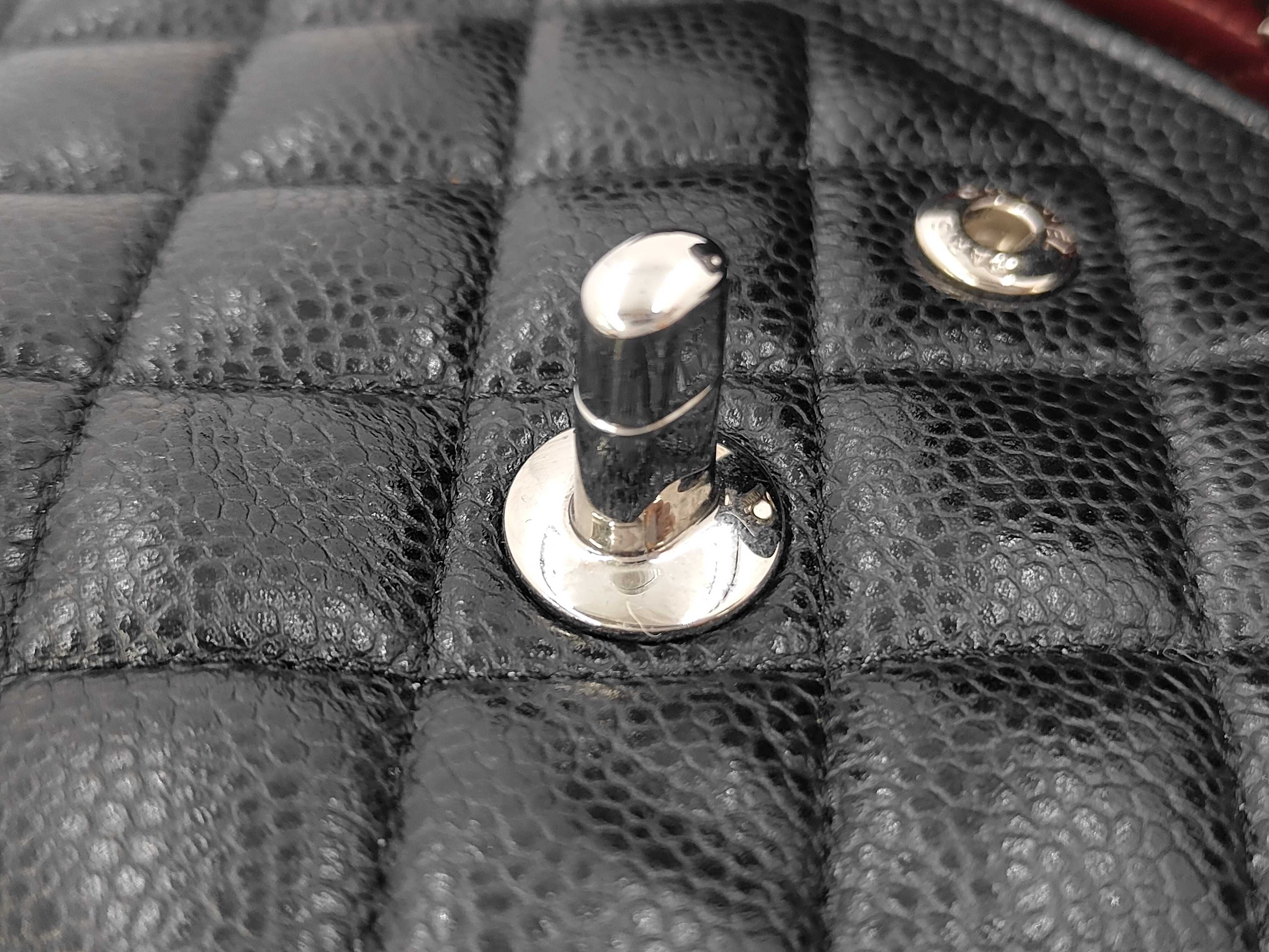 W-Flap 23 Chain Shoulder Bag, Matelassé Caviar Leather, Black, SS Shoulder Bag — view 12