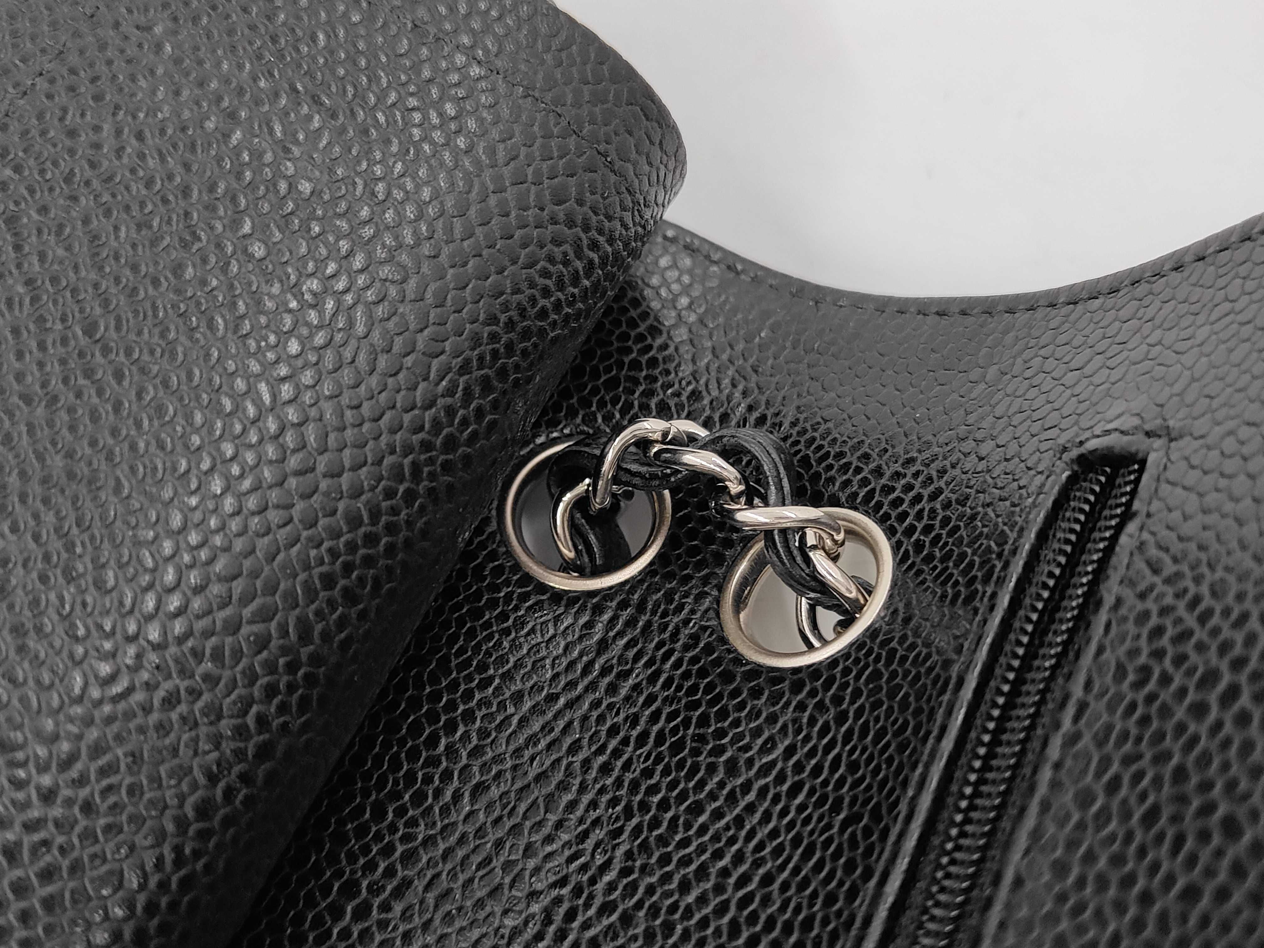 W-Flap 23 Chain Shoulder Bag, Matelassé Caviar Leather, Black, SS Shoulder Bag — view 7