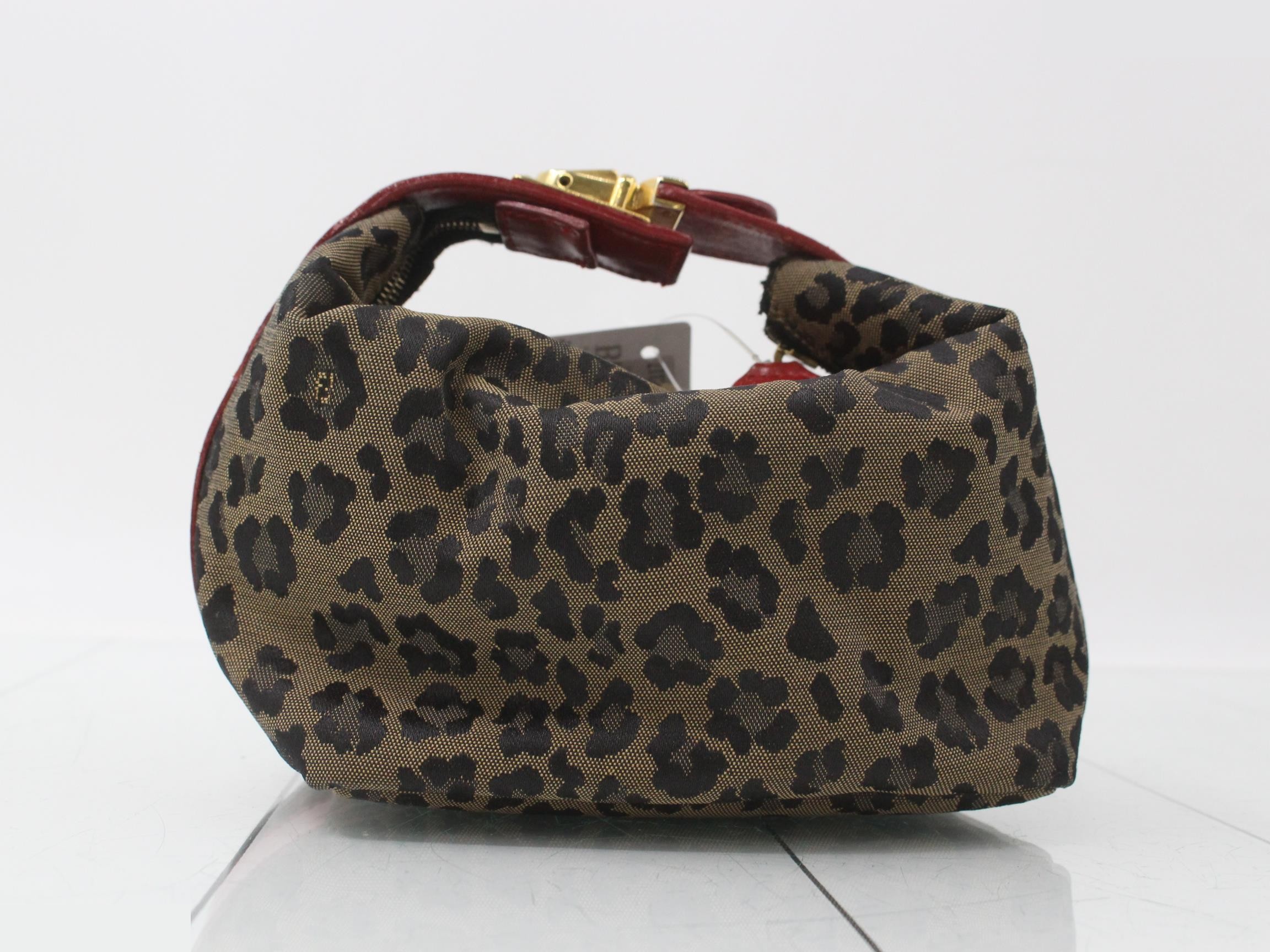 Leopard Vanity Pouch, Red/Beige, 2291, 263600 — view 2