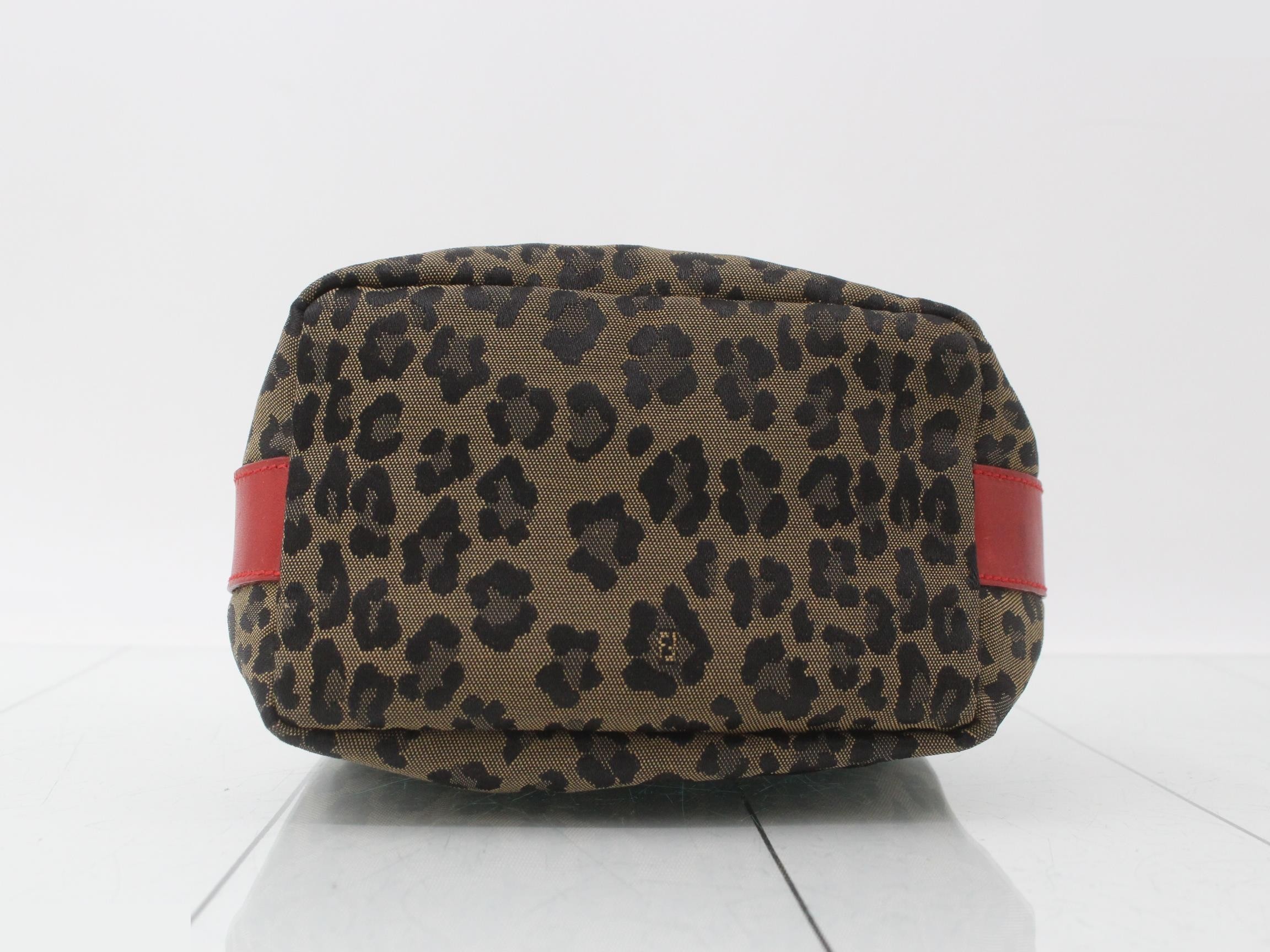 Leopard Vanity Pouch, Red/Beige, 2291, 263600 — view 3