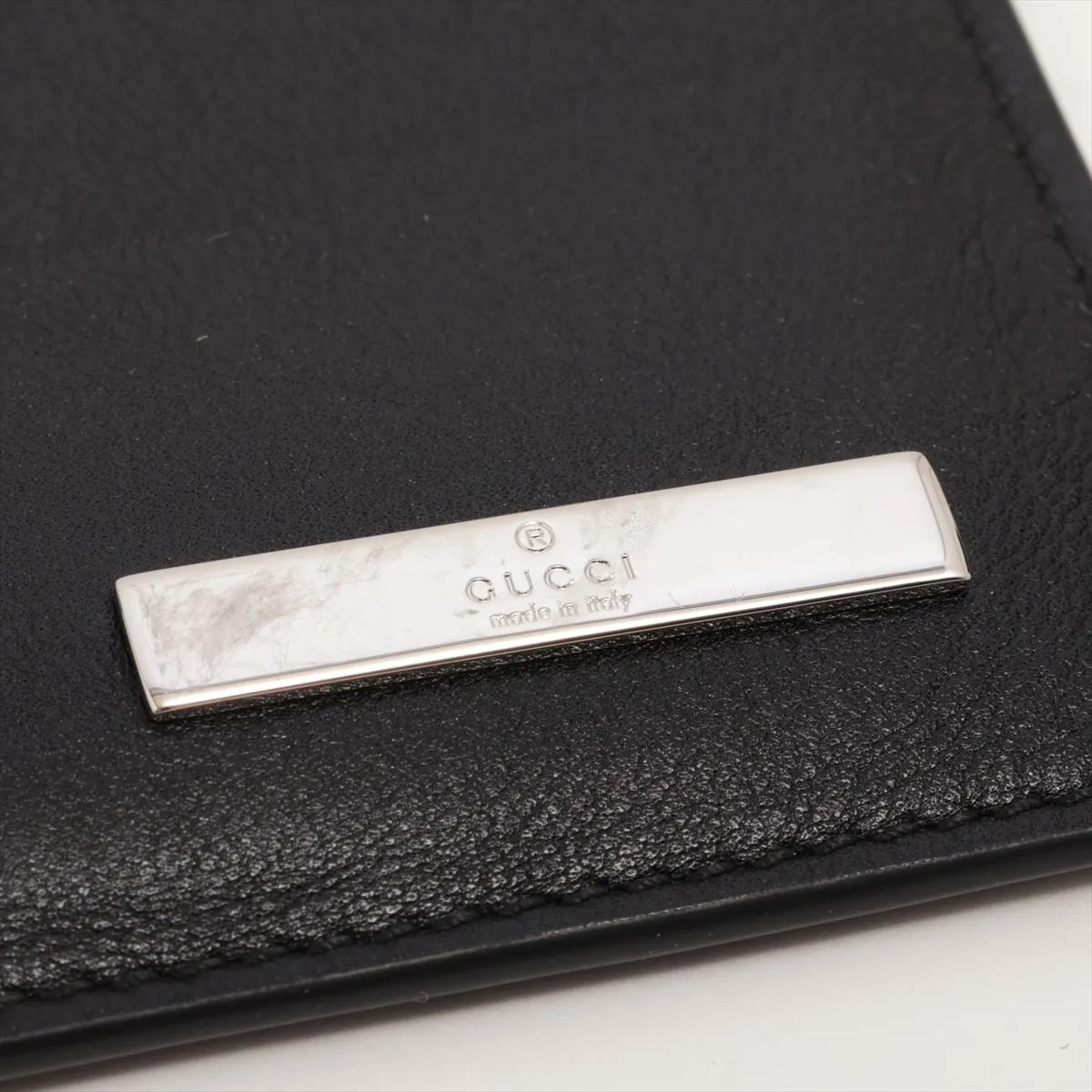 small pouch leather pouch black 875600 with metal tag — view 4