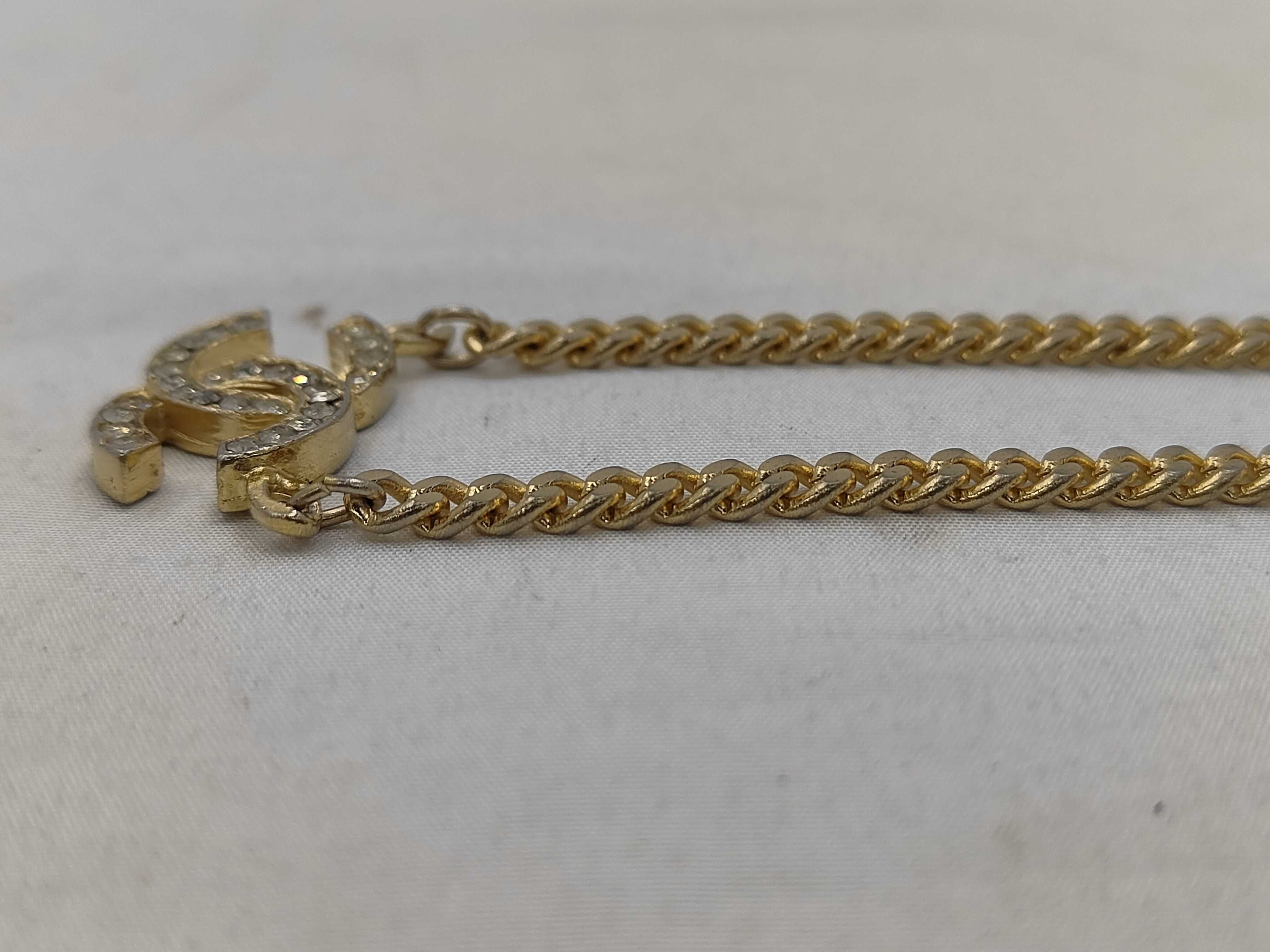 necklace 3312 Coco Mark rhinestone gold necklace — view 2