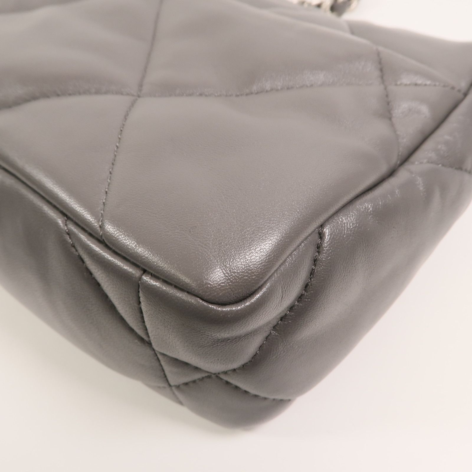 Gray Grey Sheepskin C 19 Small Hand-turned Shoulder And Back Bag 2way Shoulder Bag Lambskin (sheep Leather — view 13