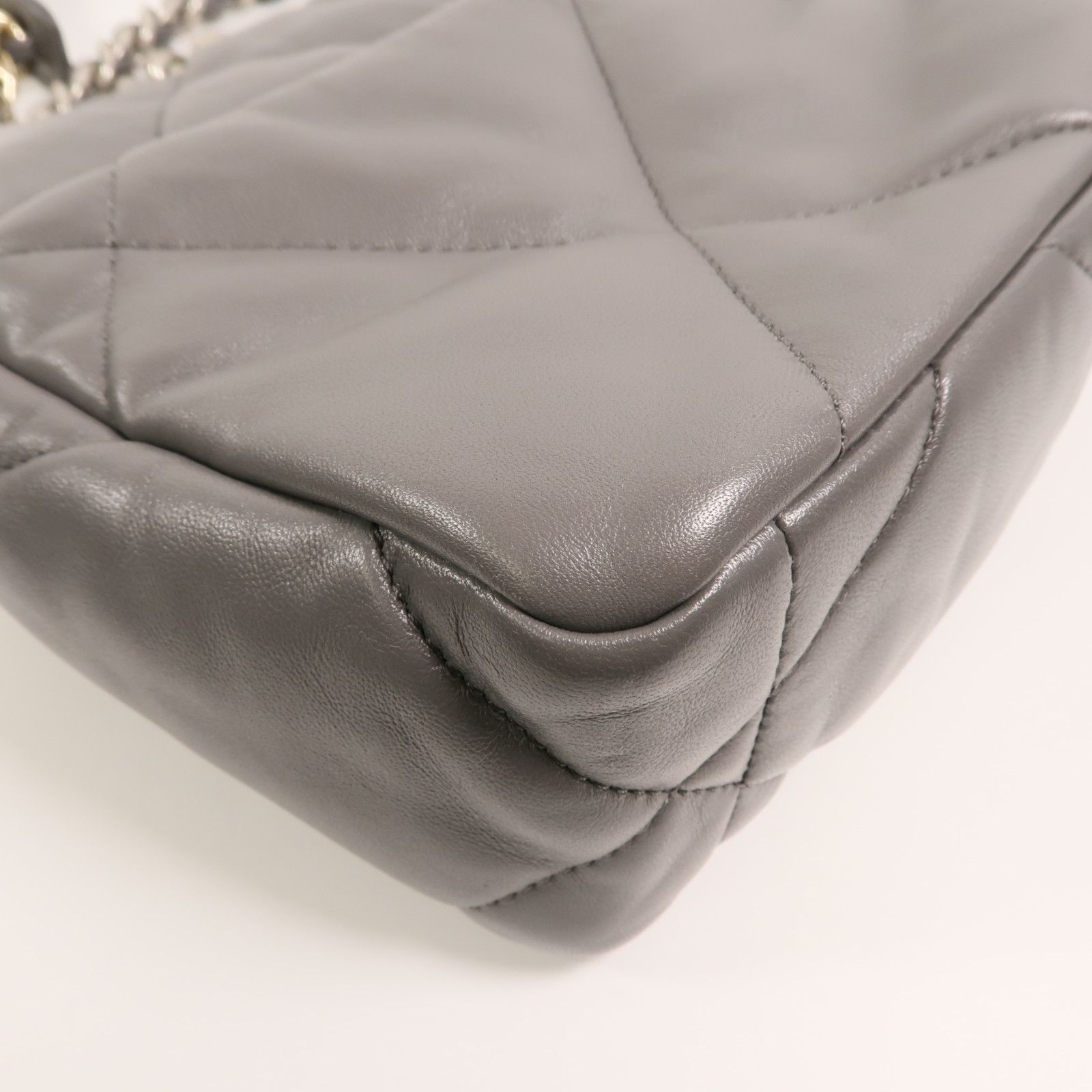 Gray Grey Sheepskin C 19 Small Hand-turned Shoulder And Back Bag 2way Shoulder Bag Lambskin (sheep Leather — view 14