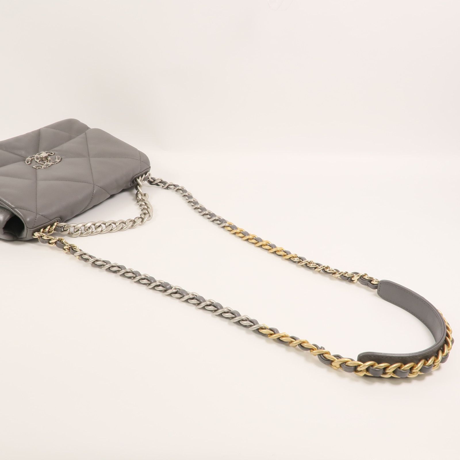 Gray Grey Sheepskin C 19 Small Hand-turned Shoulder And Back Bag 2way Shoulder Bag Lambskin (sheep Leather — view 8