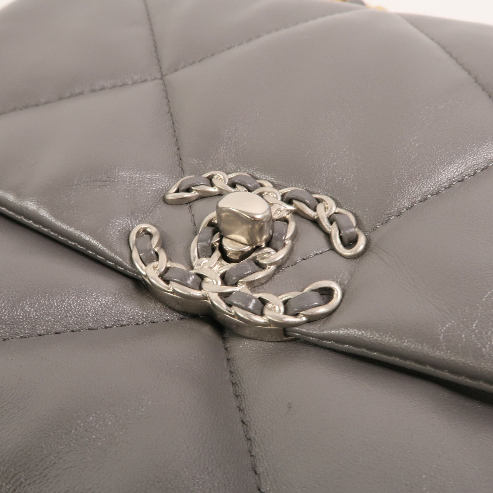 Gray Grey Sheepskin C 19 Small Hand-turned Shoulder And Back Bag 2way Shoulder Bag Lambskin (sheep Leather — view 9