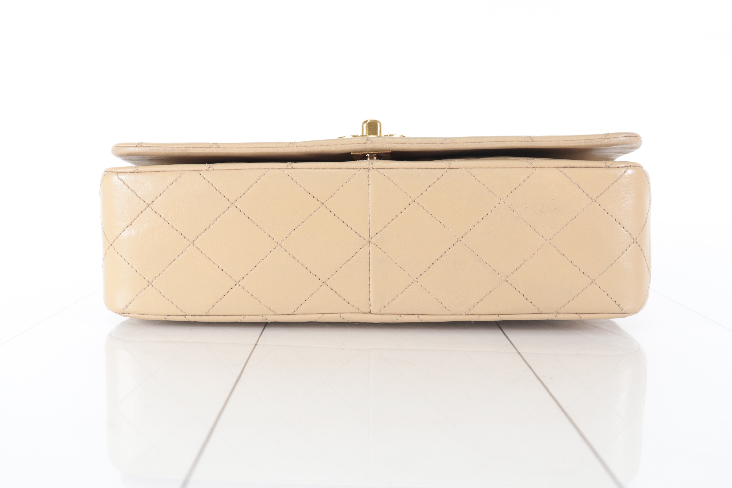 Full flap lambskin chain shoulder bag, beige, item number 4. — view 7