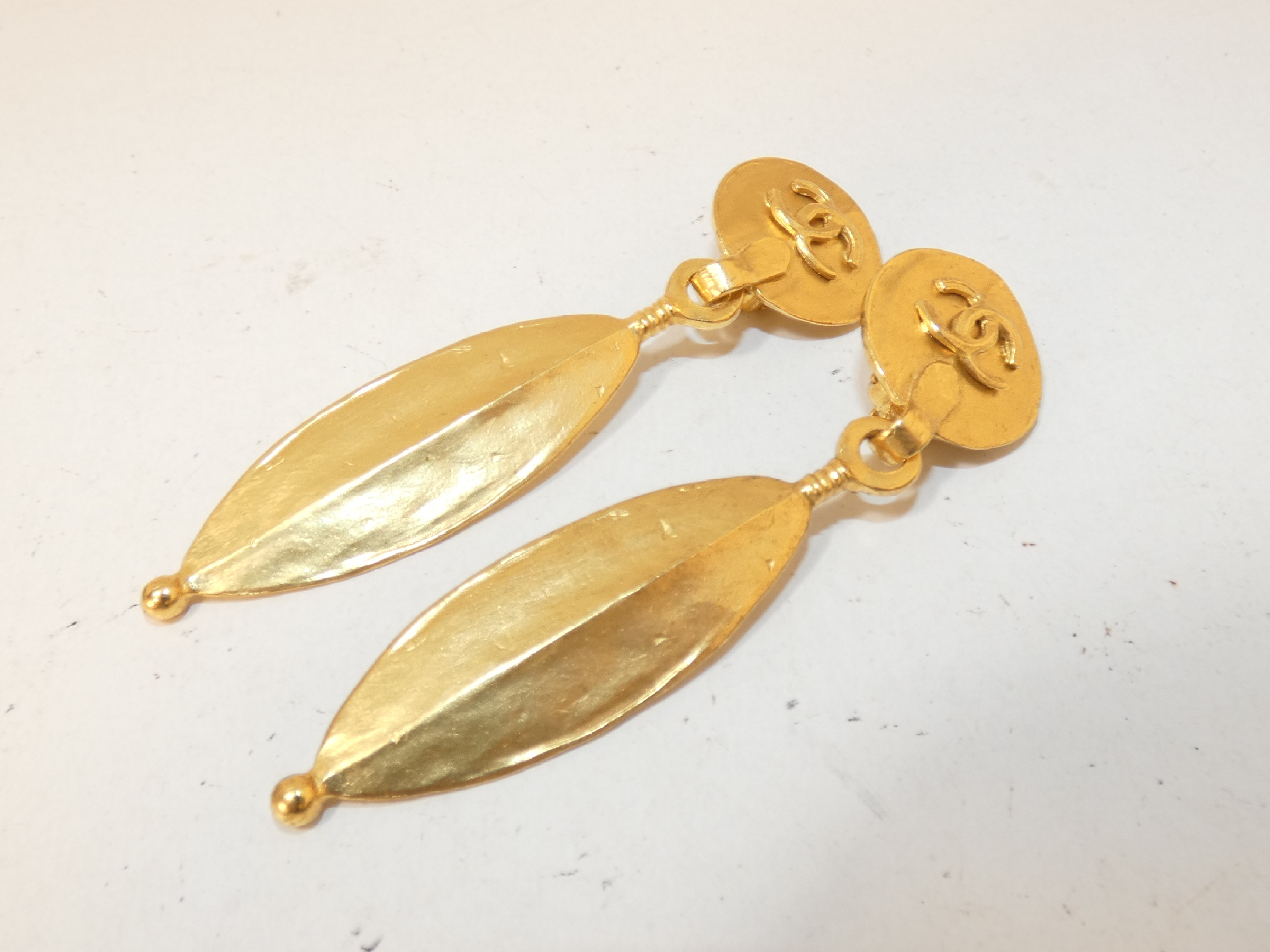 Coco Vintage GP Leaf Feather Earrings — view 3