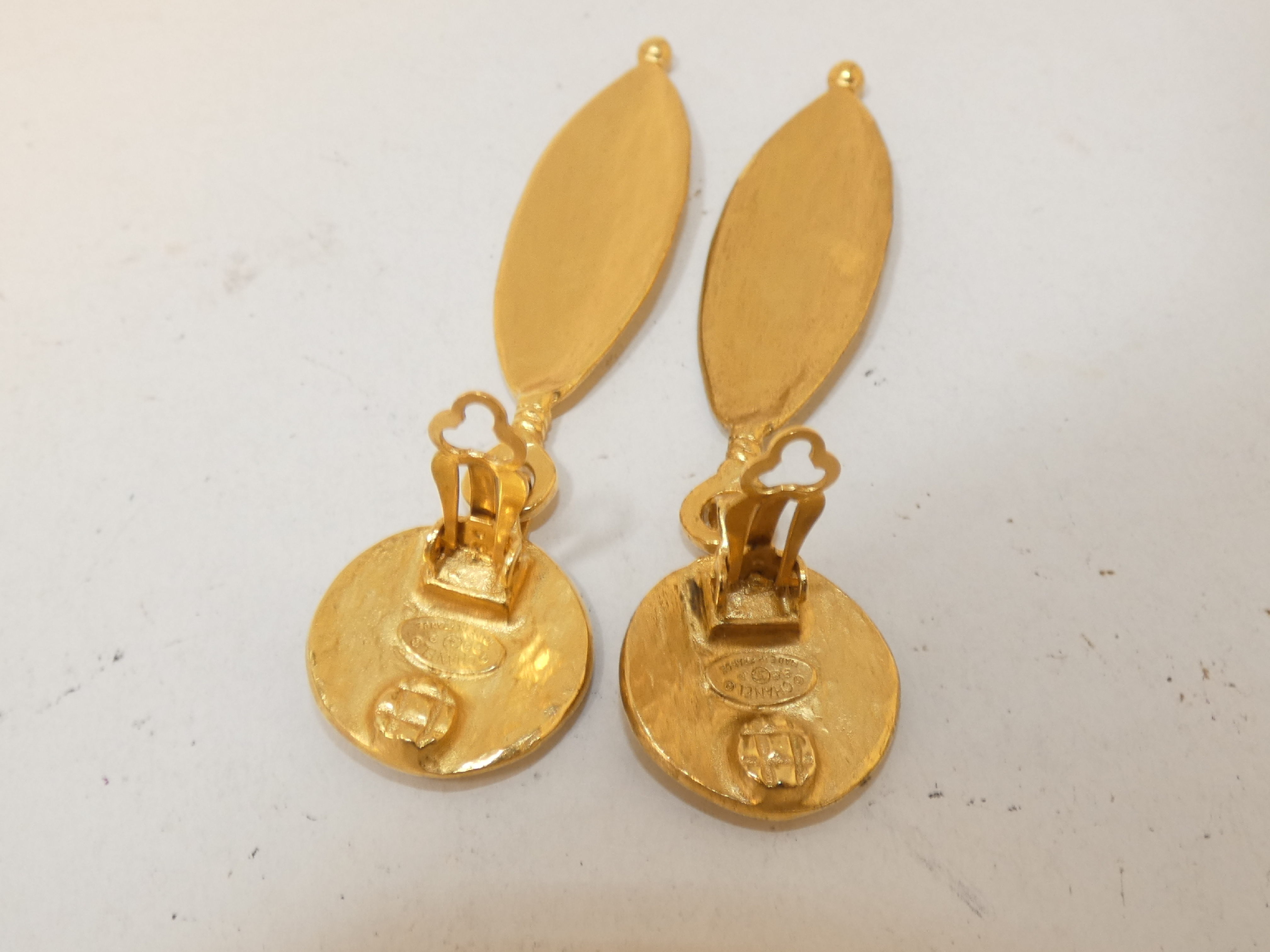 Coco Vintage GP Leaf Feather Earrings — view 4