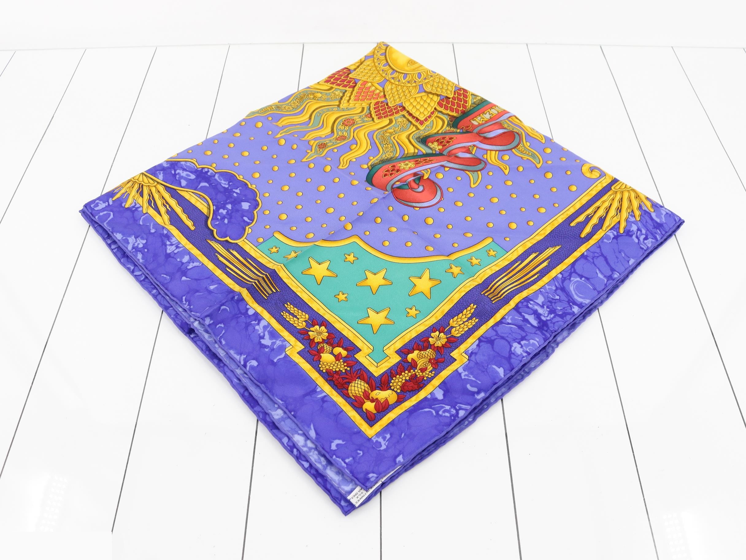 Carre 90 CARPÉ DIEM - Enjoy Today - Sun, Moon, Stars Scarf