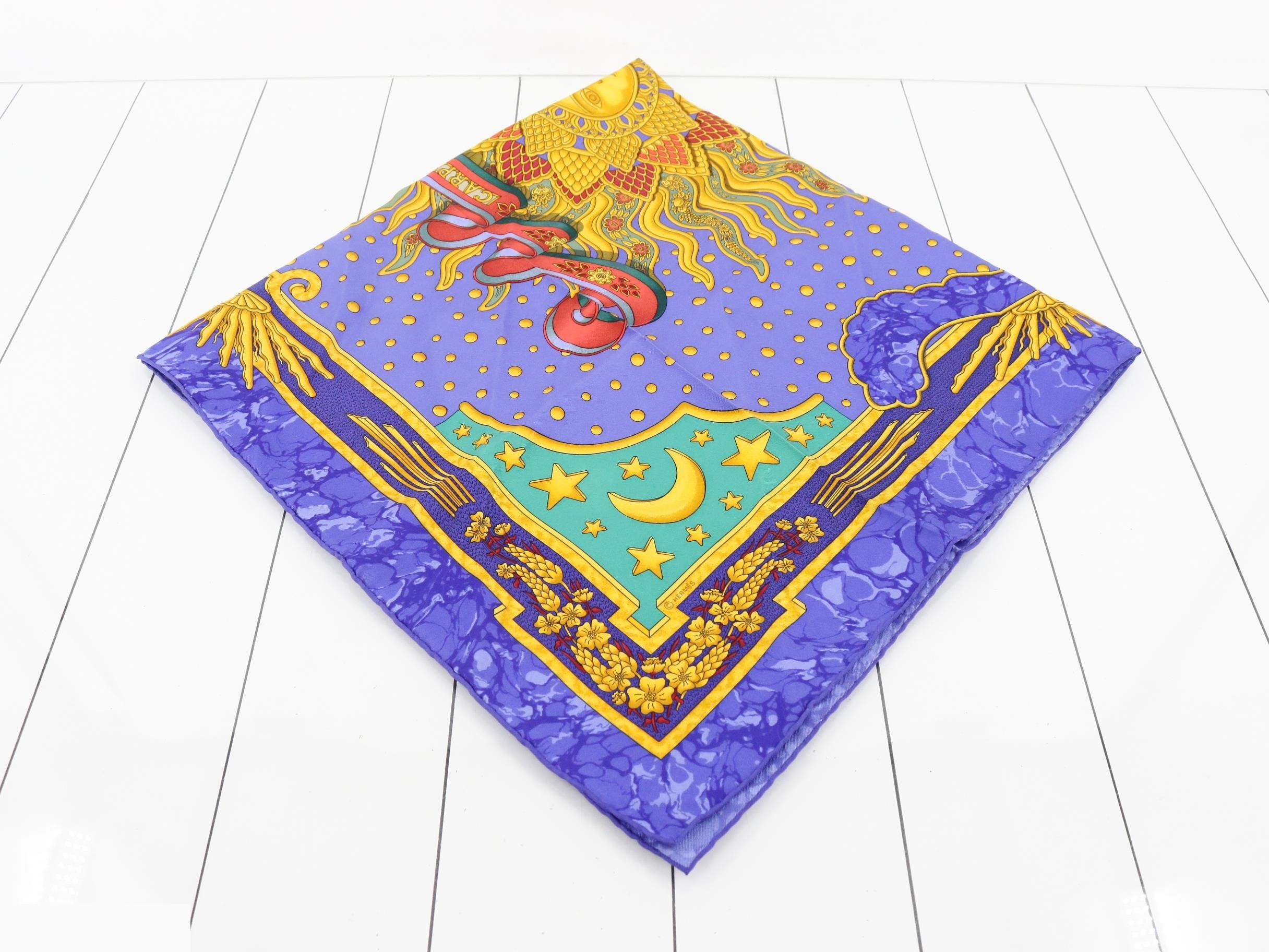 Carre 90 CARPÉ DIEM - Enjoy Today - Sun, Moon, Stars Scarf — view 2