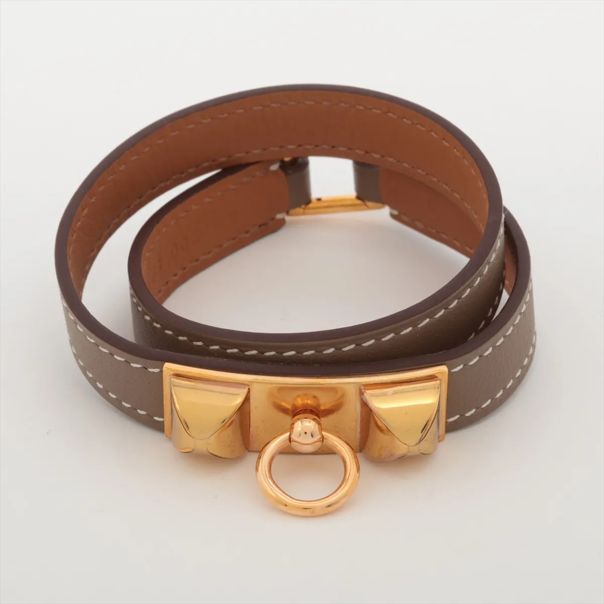 Rival Double Tour A stamp: 2019 Bracelet S Leather Etoupe