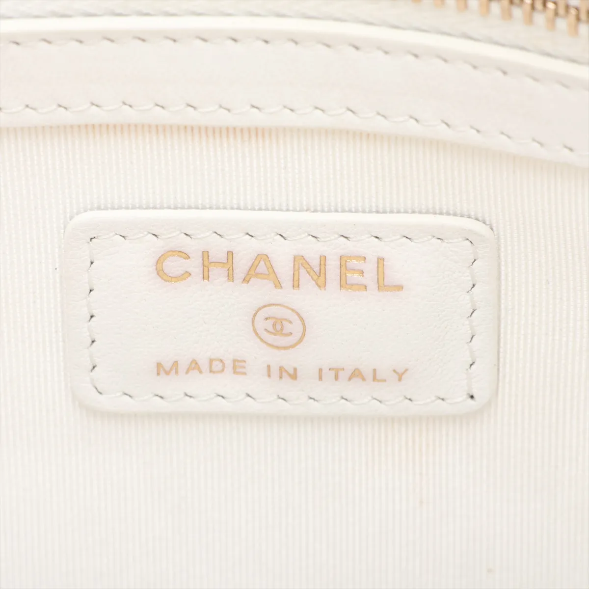 Gabrielle Crocodile Embossed Clutch Bag, White with Gold Hardware, Item No. 28428191, Series No. 28 — view 7
