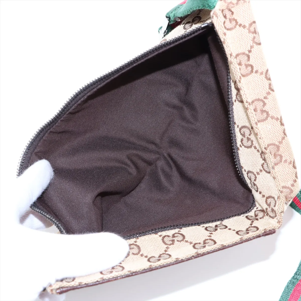 GG Supreme Canvas x Leather Waist Pouch Beige x Brown 28566 — view 6