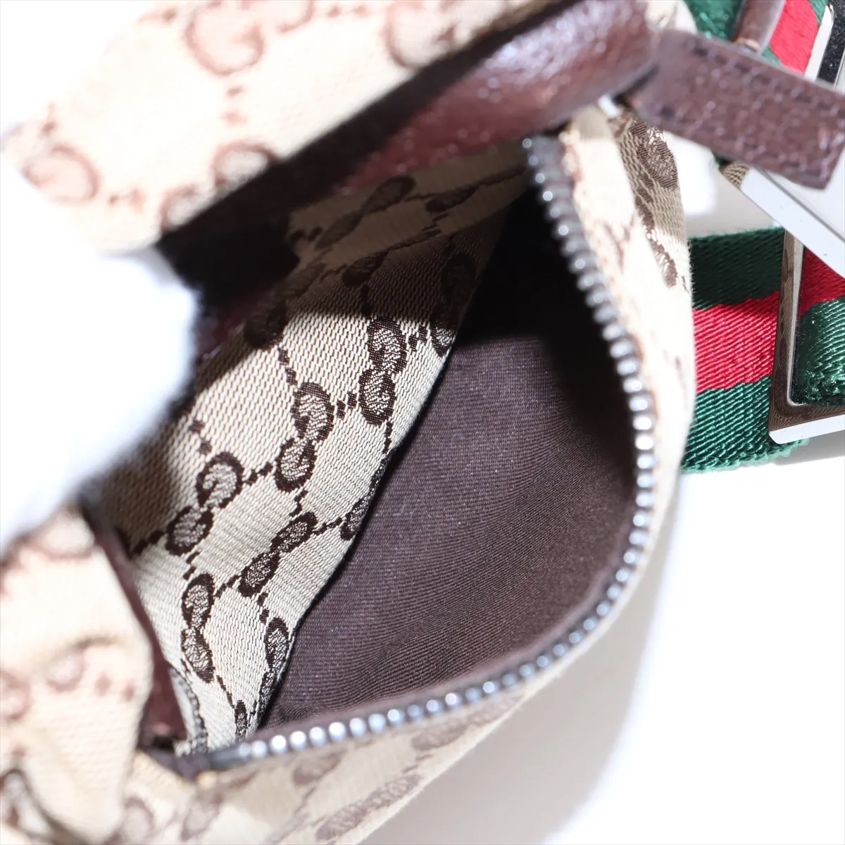 GG Supreme Canvas x Leather Waist Pouch Beige x Brown 28566 — view 8