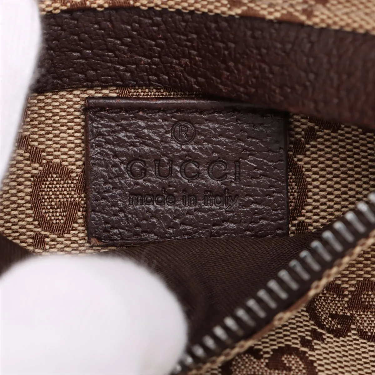 GG Supreme Canvas x Leather Waist Pouch Beige x Brown 28566 — view 9