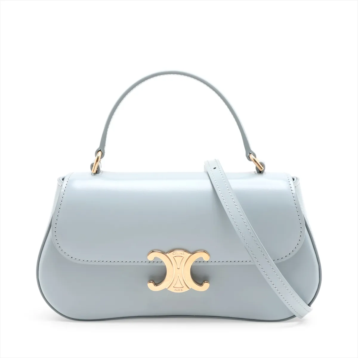 Triomphe Teen Laura Leather 2-Way Handbag, Blue