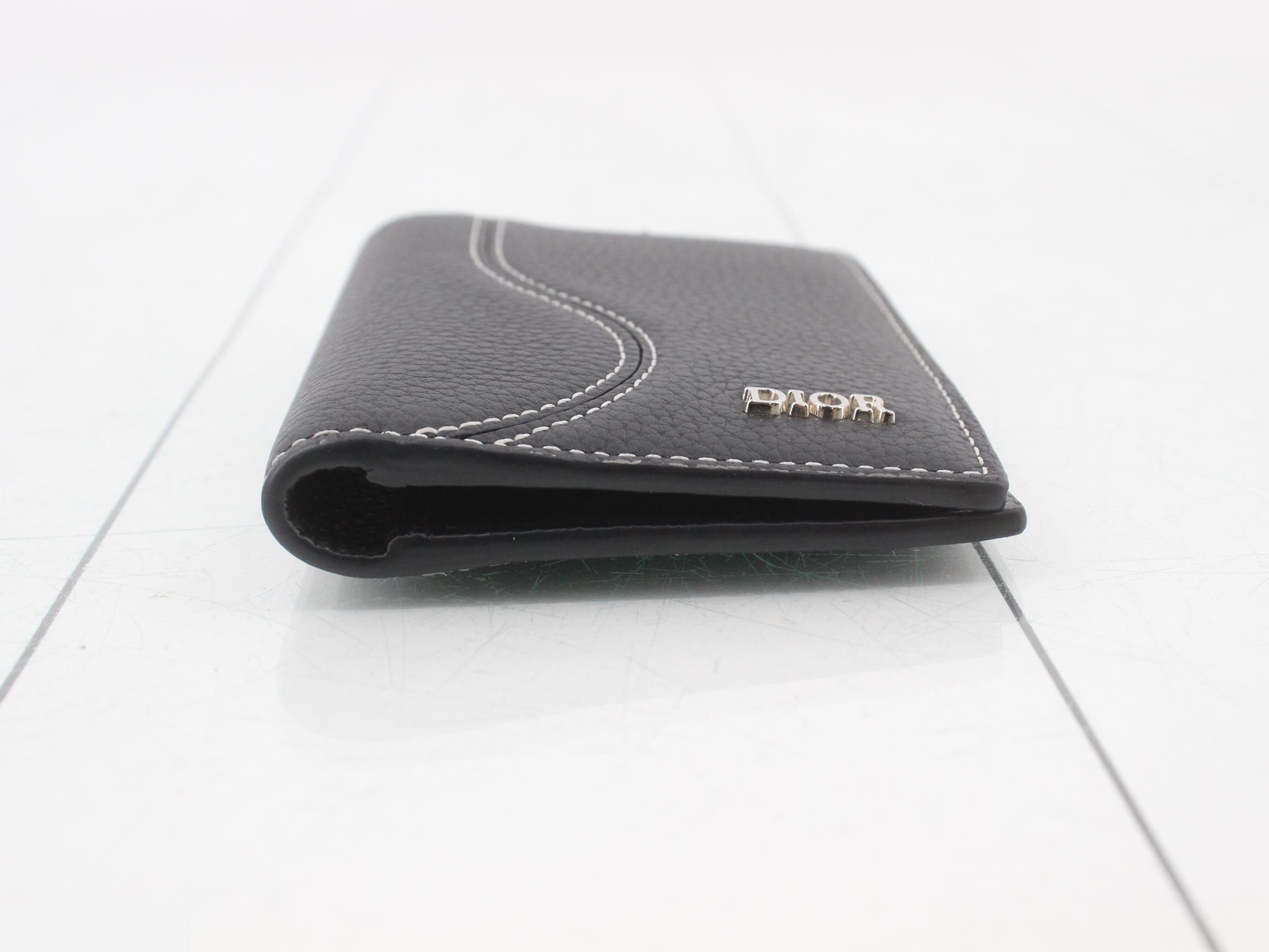 Saddle leather business card holder, card case, pass case — view 3
