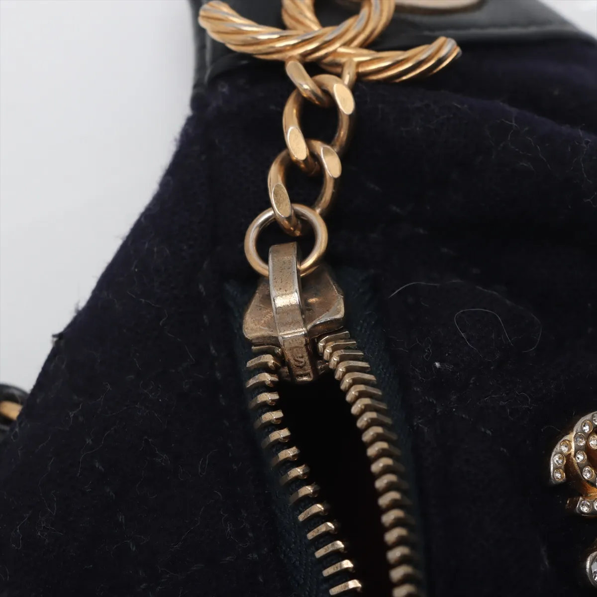 Matelasse wool x lambskin body bag Paris Hamburg blue gold hardware 25962464 25th series — view 11