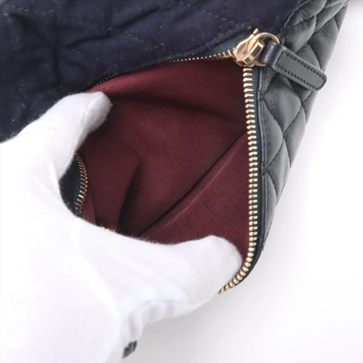 Matelasse wool x lambskin body bag Paris Hamburg blue gold hardware 25962464 25th series — view 12