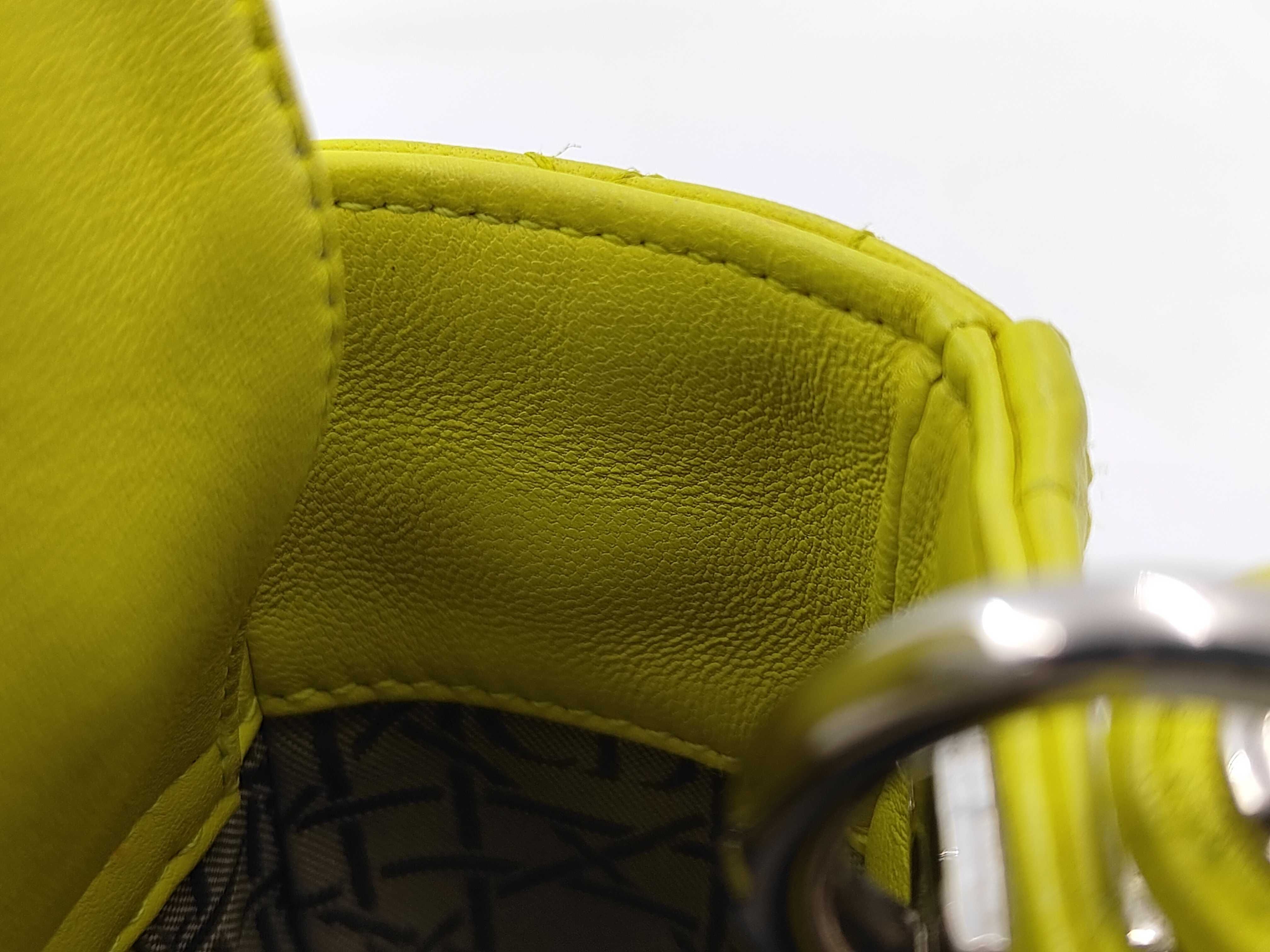 Lady Dior Yellow Lambskin 3-Compartment Handbag — view 9