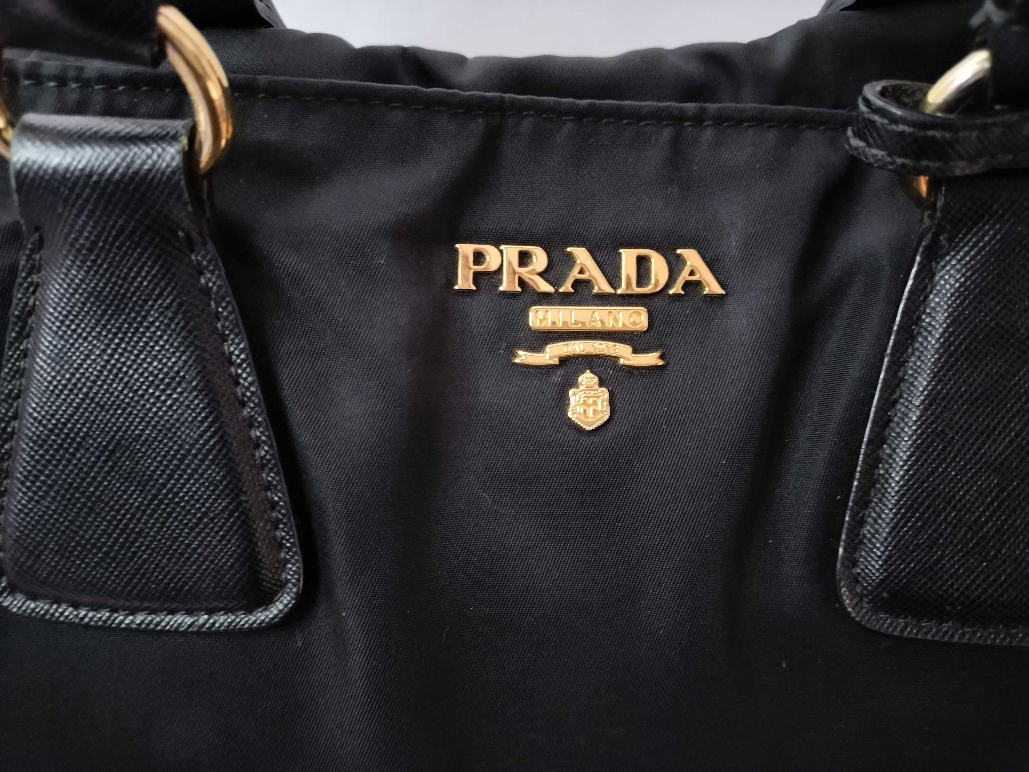 Nylon Prada Handbag 2-Way Black Strap Tote Bag — view 14