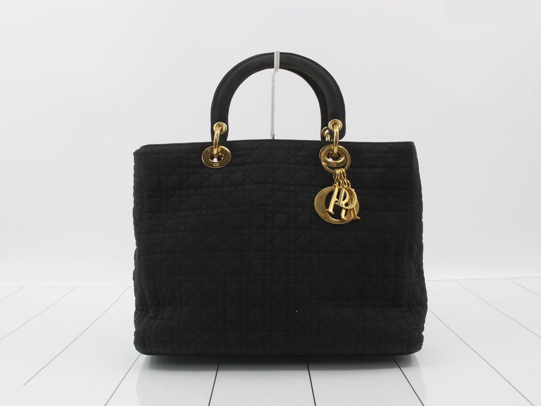 Lady Dior handbag, Cannage, black.