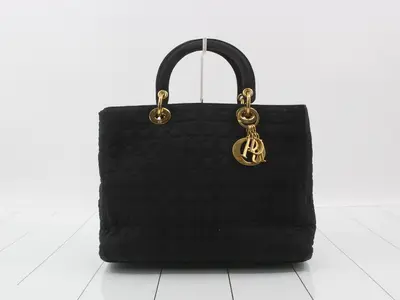 Lady Dior handbag, Cannage, black.