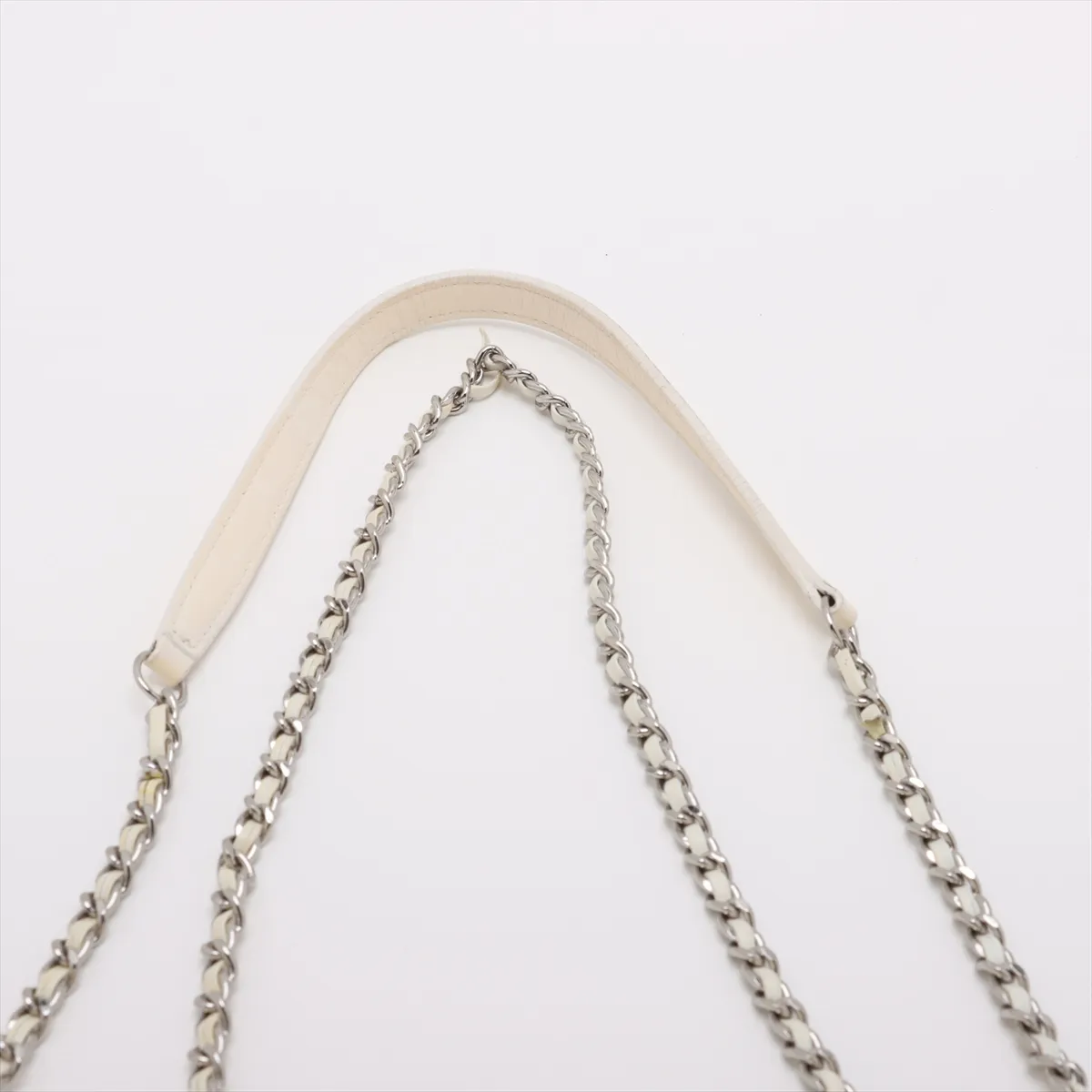 Matelasse Leather Single Flap Double Chain Bag Accordion White Silver Hardware 16248003 16th Series — view 6