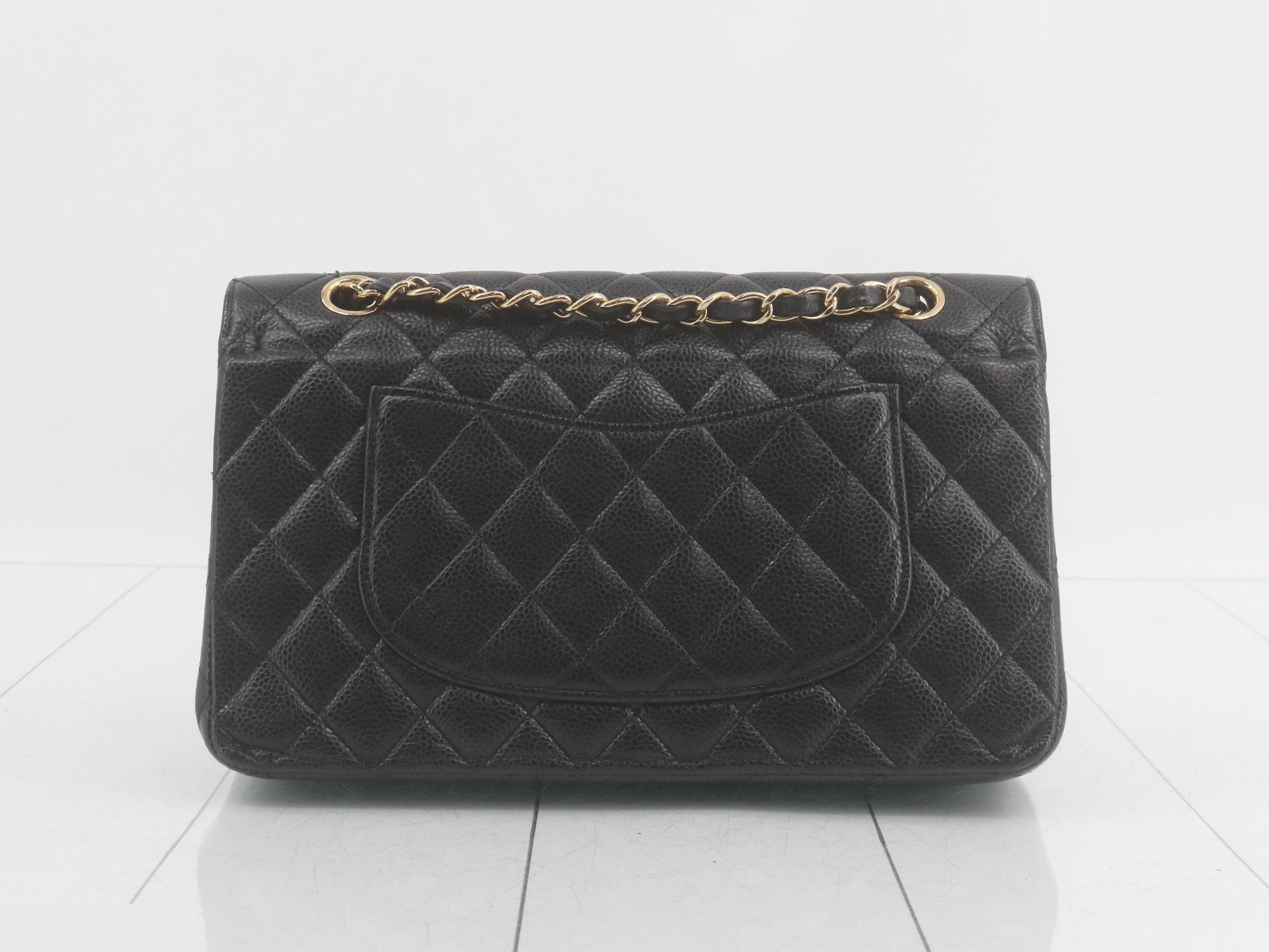 Matelassé Caviar Leather Double Flap 25 Chain Shoulder Bag, Series 14 — view 2