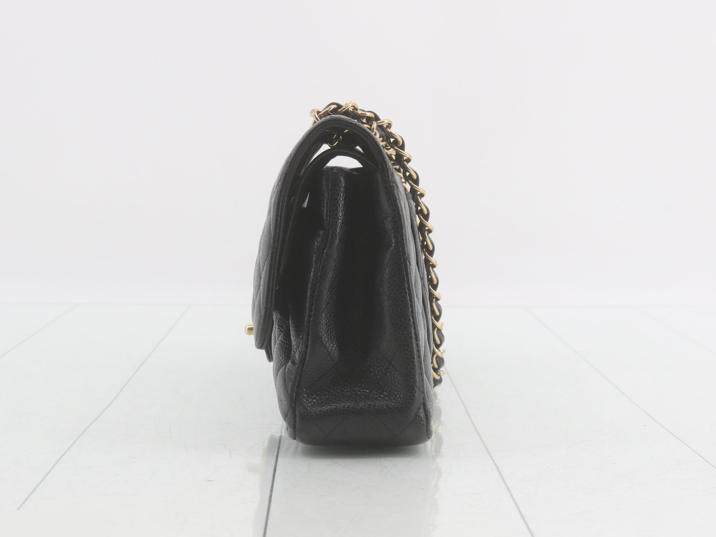 Matelassé Caviar Leather Double Flap 25 Chain Shoulder Bag, Series 14 — view 3