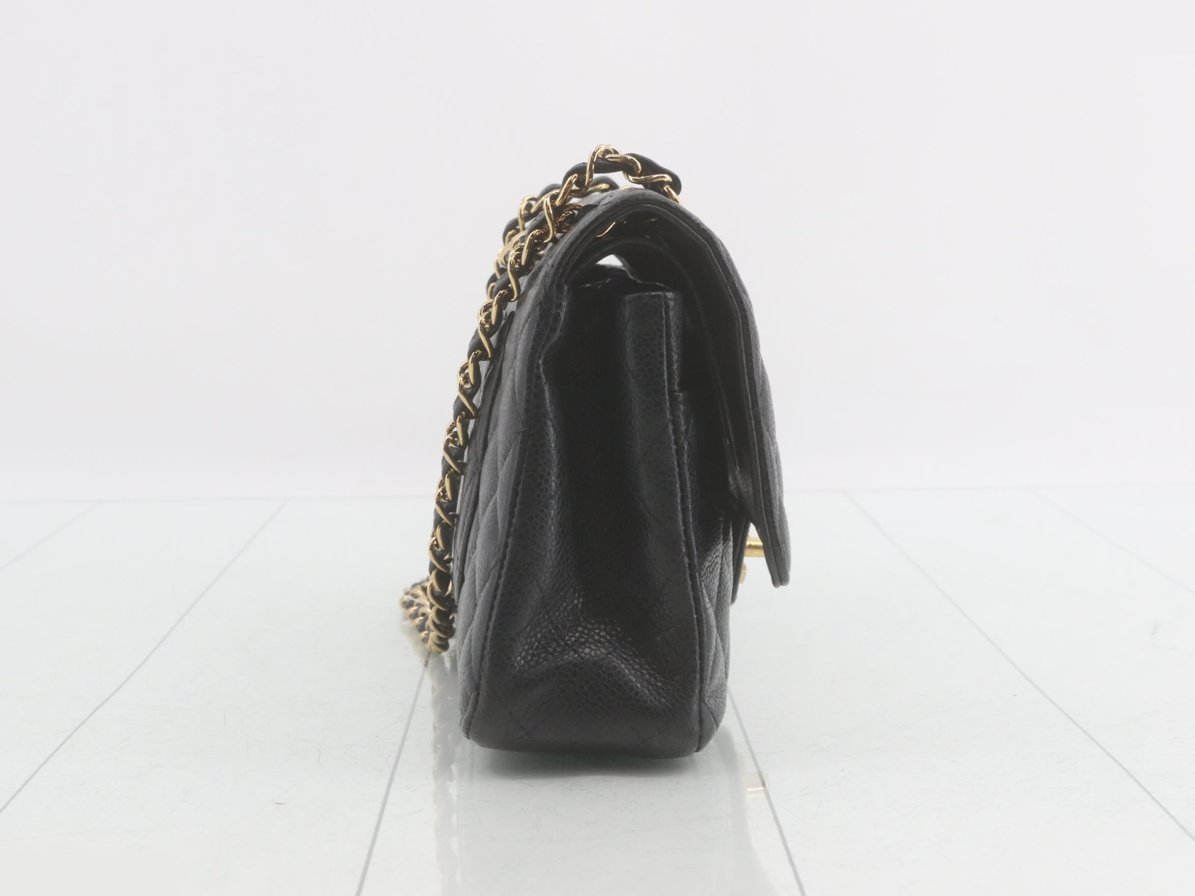 Matelassé Caviar Leather Double Flap 25 Chain Shoulder Bag, Series 14 — view 4