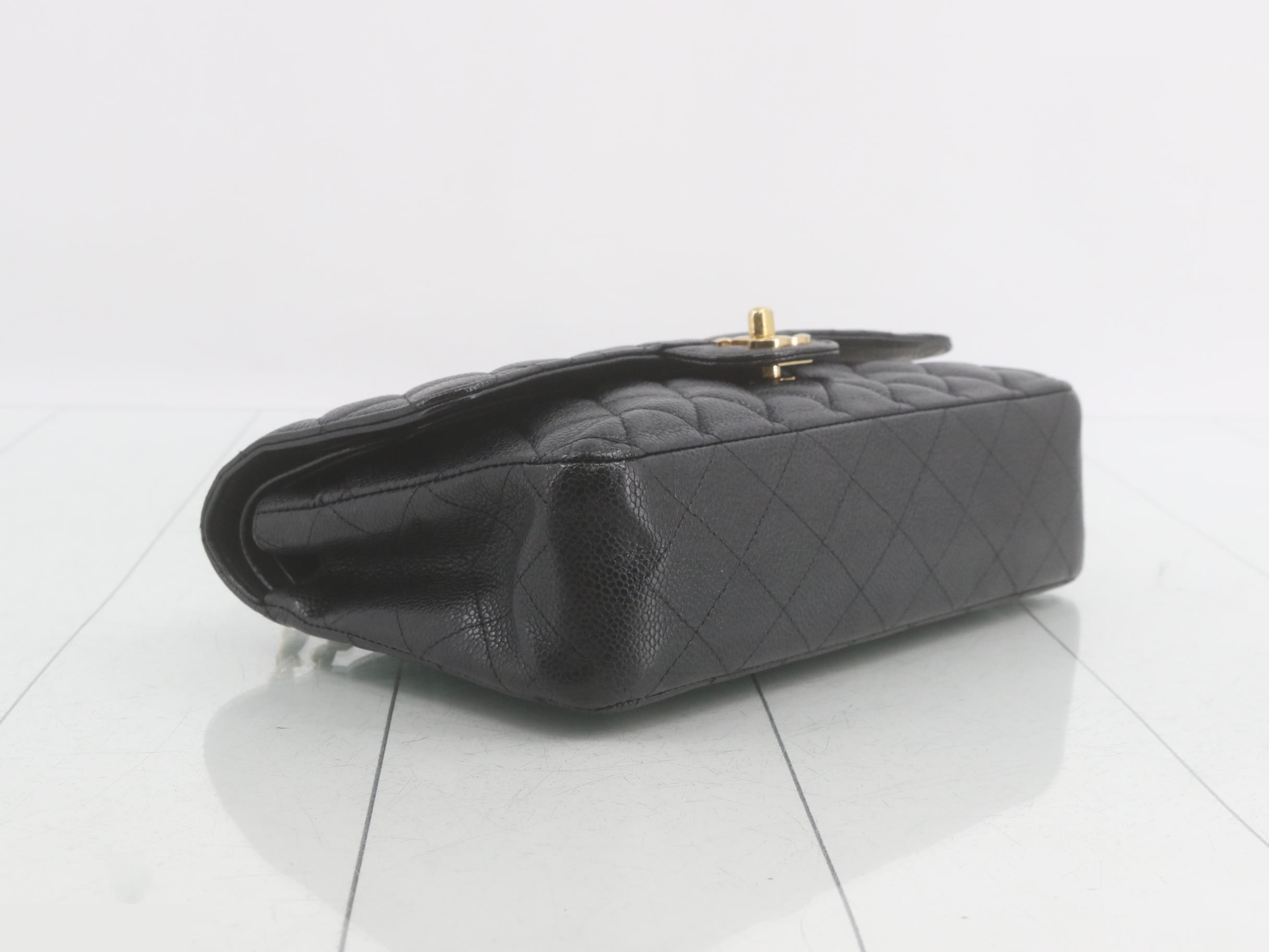 Matelassé Caviar Leather Double Flap 25 Chain Shoulder Bag, Series 14 — view 5