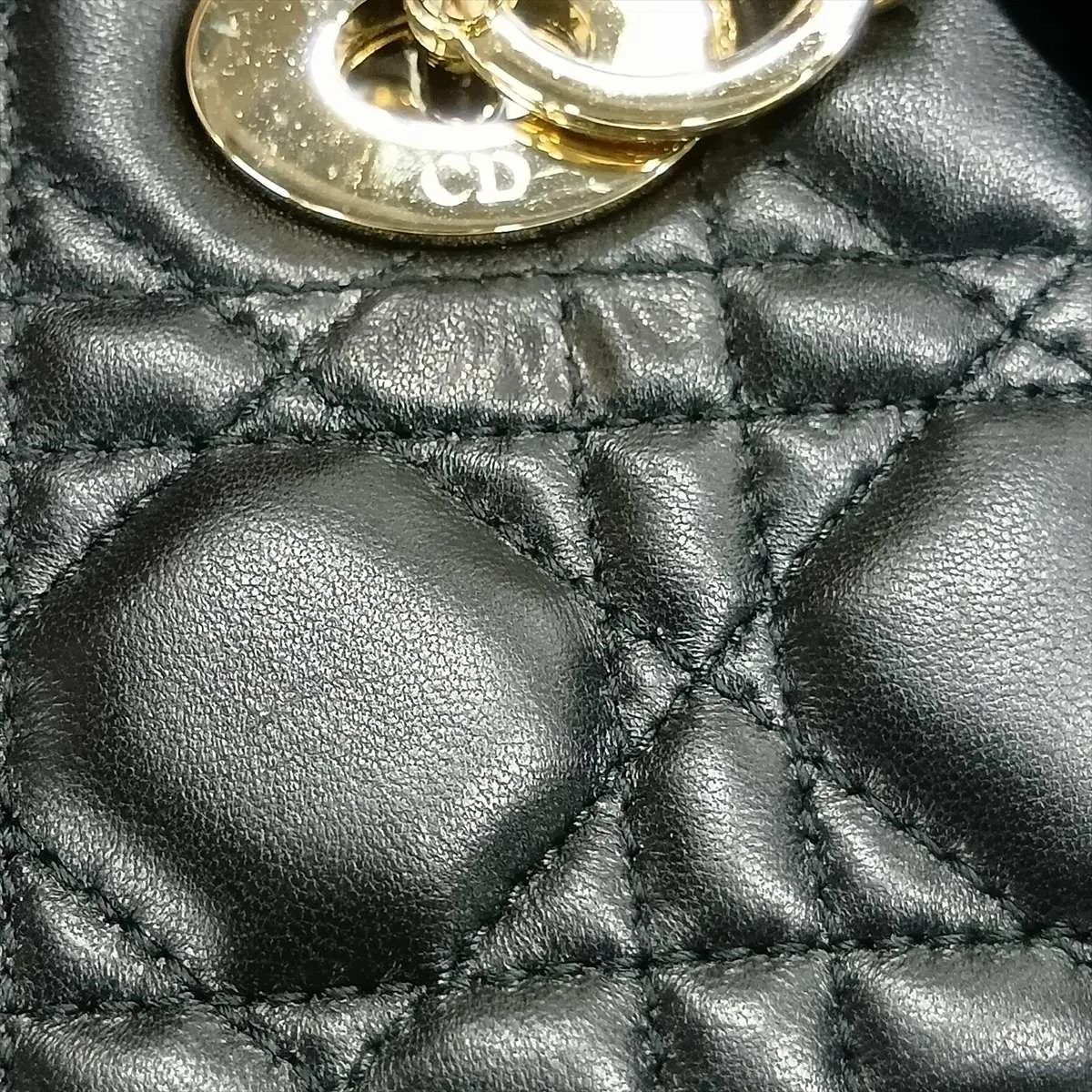 Cannage My Lady Dior Leather 2-Way Handbag, Black — view 12