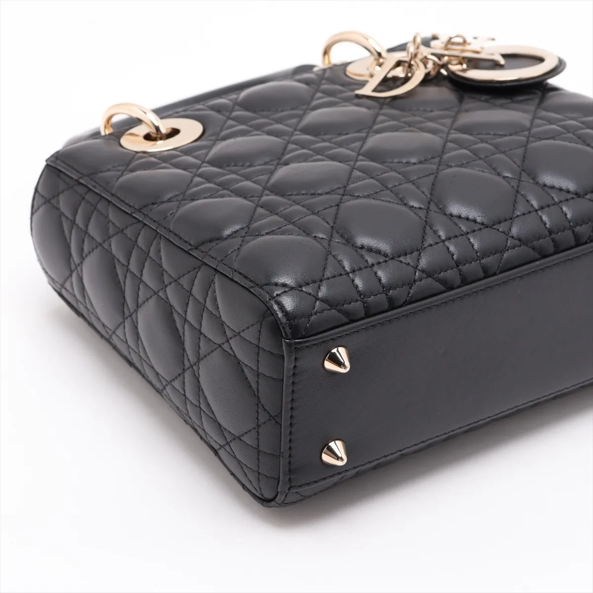 Cannage My Lady Dior Leather 2-Way Handbag, Black — view 4
