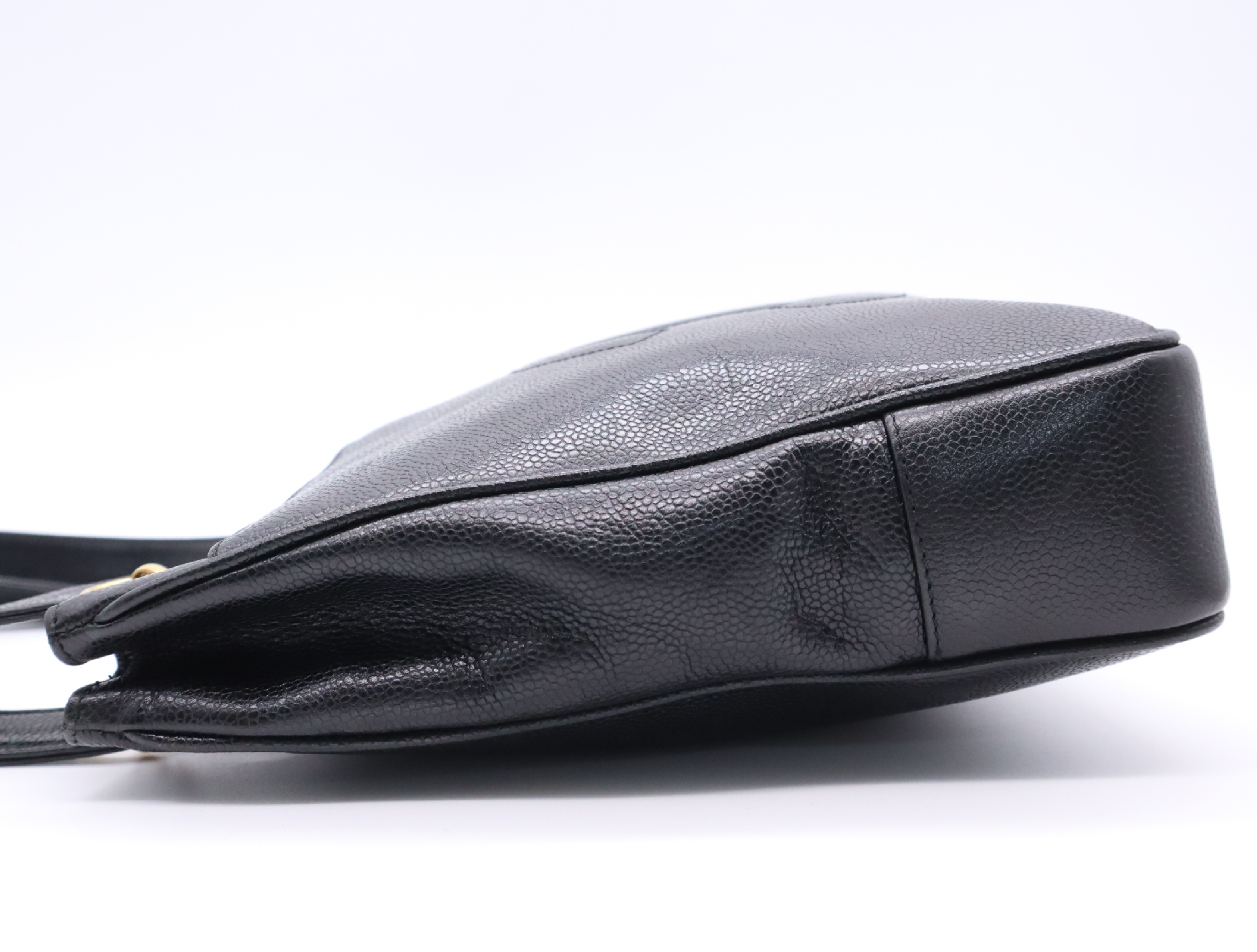 Caviar Skin Coco Mark Tote Bag, Black Tote Bag — view 3