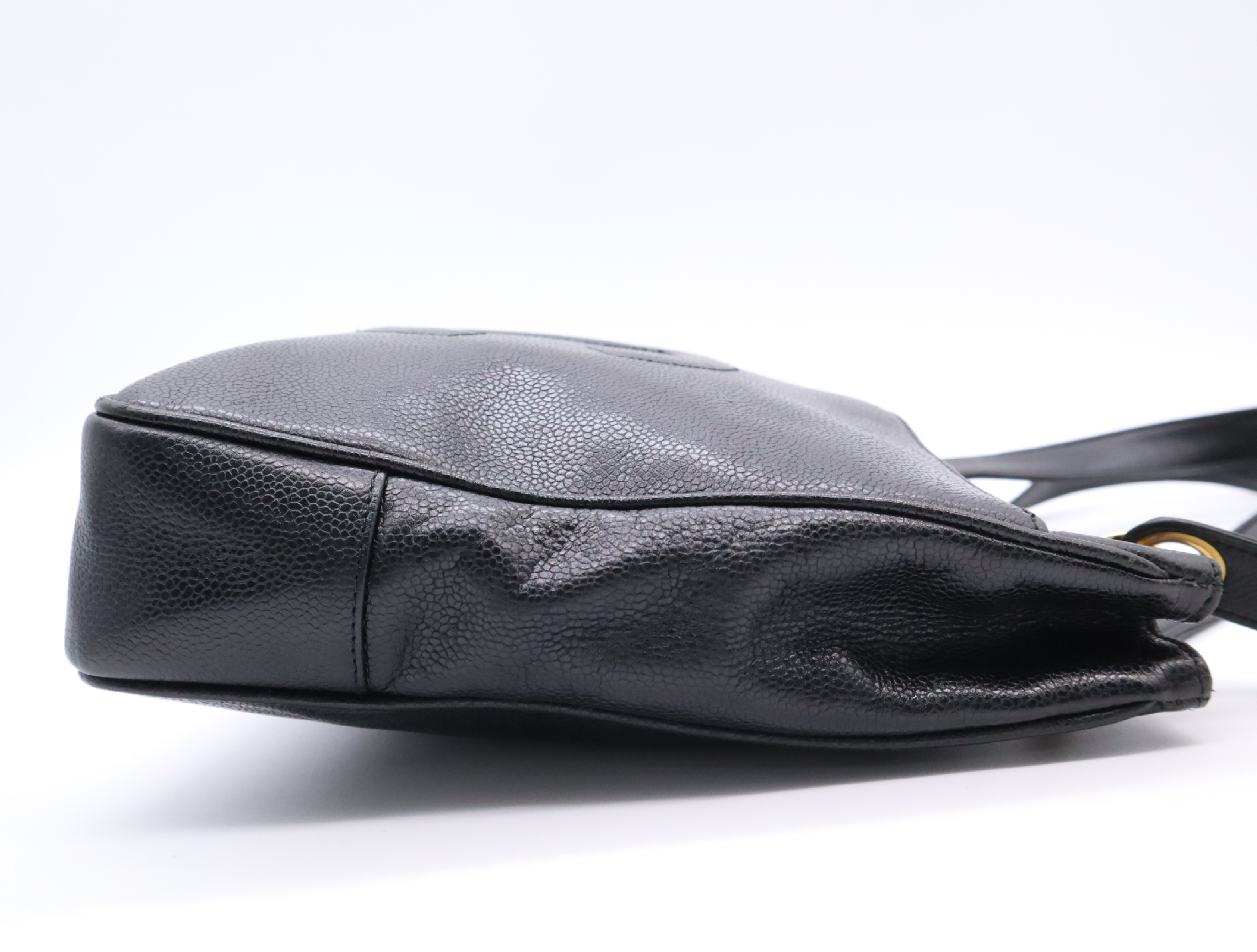 Caviar Skin Coco Mark Tote Bag, Black Tote Bag — view 5