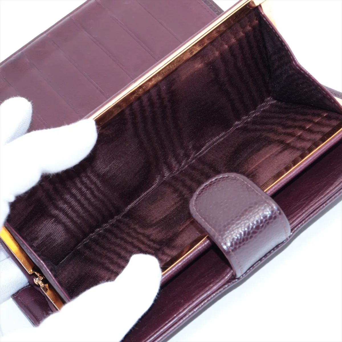Cocomark Caviar Skin Long Wallet Brown Gold Hardware 5704258 — view 7